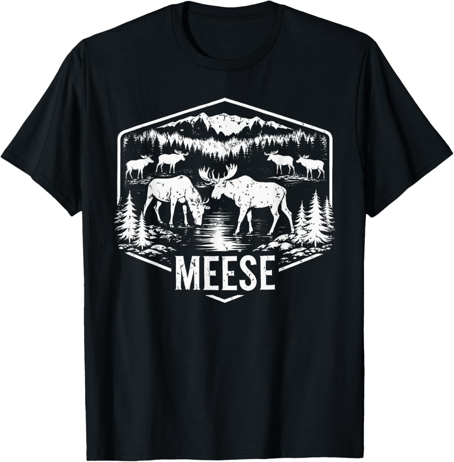 Meese Funny Moose Humor Camping Wildlife Outdoor Nature unisex T-Shirt gallery