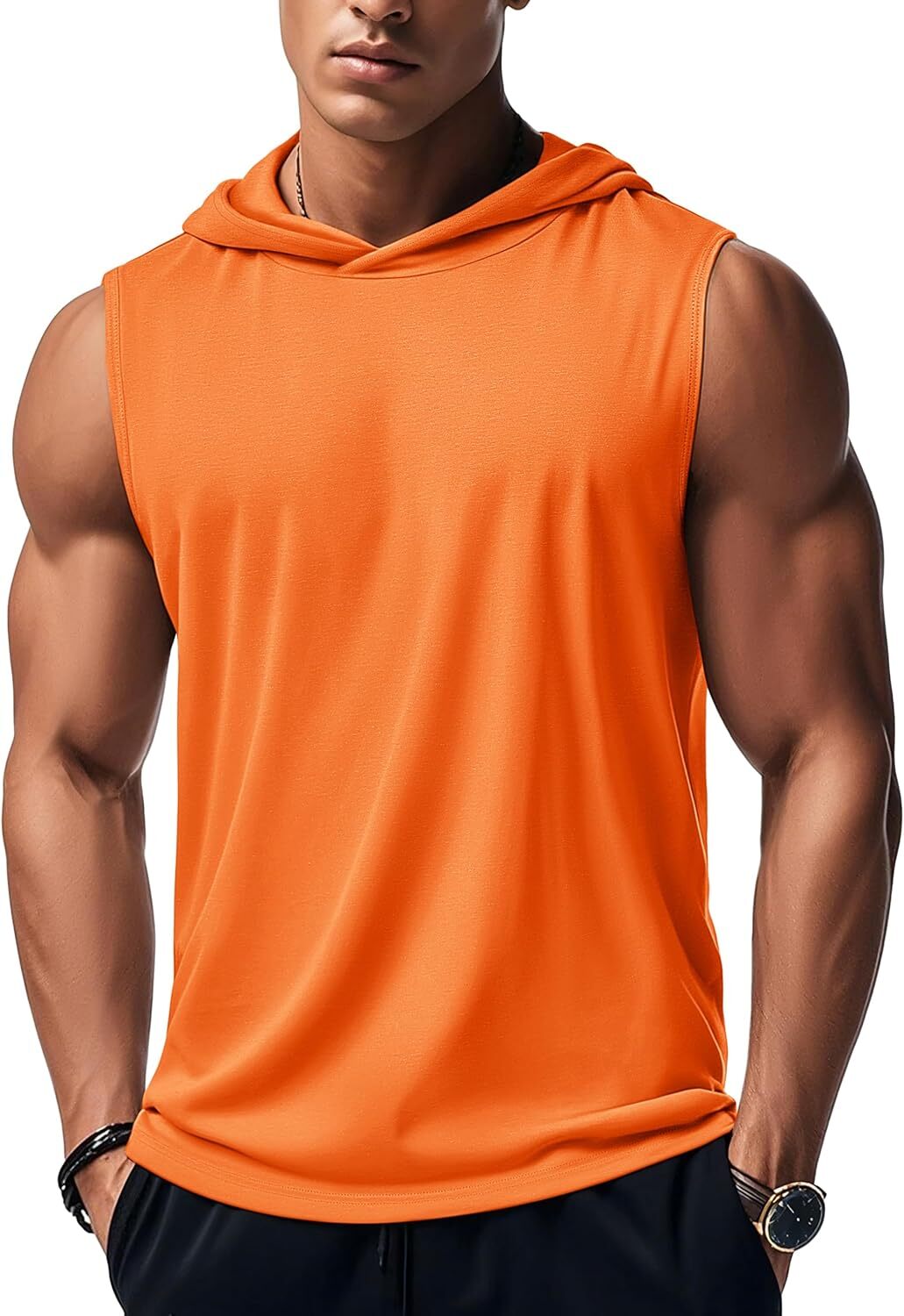 Mens Cotton Sleeveless Tank Top Summer Muscle Tee Breathable Casual Hoodie Shirt gallery