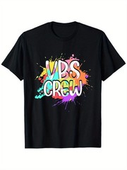 Men’S Splatter Graphic Tee – VBS Crew Design, Made from 100% at 180Gsm, a Blac