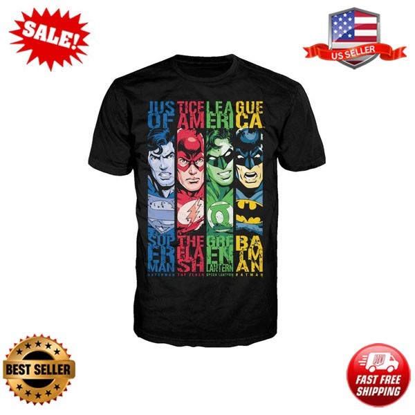 DC Comics Justice League Stripped T-Shirt