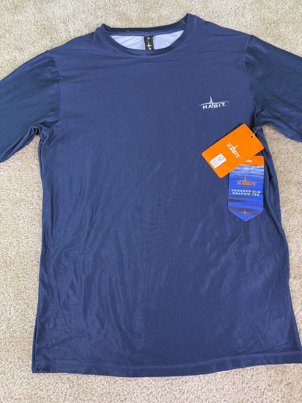 Habit Crooked Elm Graphic Tee Sun Fishing Shirt Men S BLUE Long Sleeve NWT E938 gallery