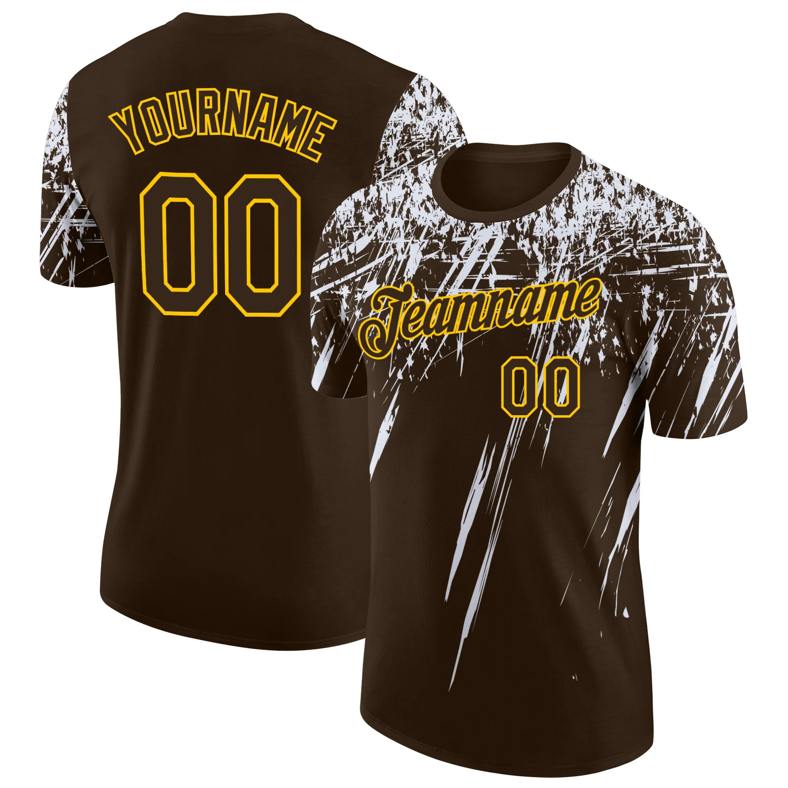 Custom Brown Yellow Distressed Art Shirt Unique Birthday Gift For Women