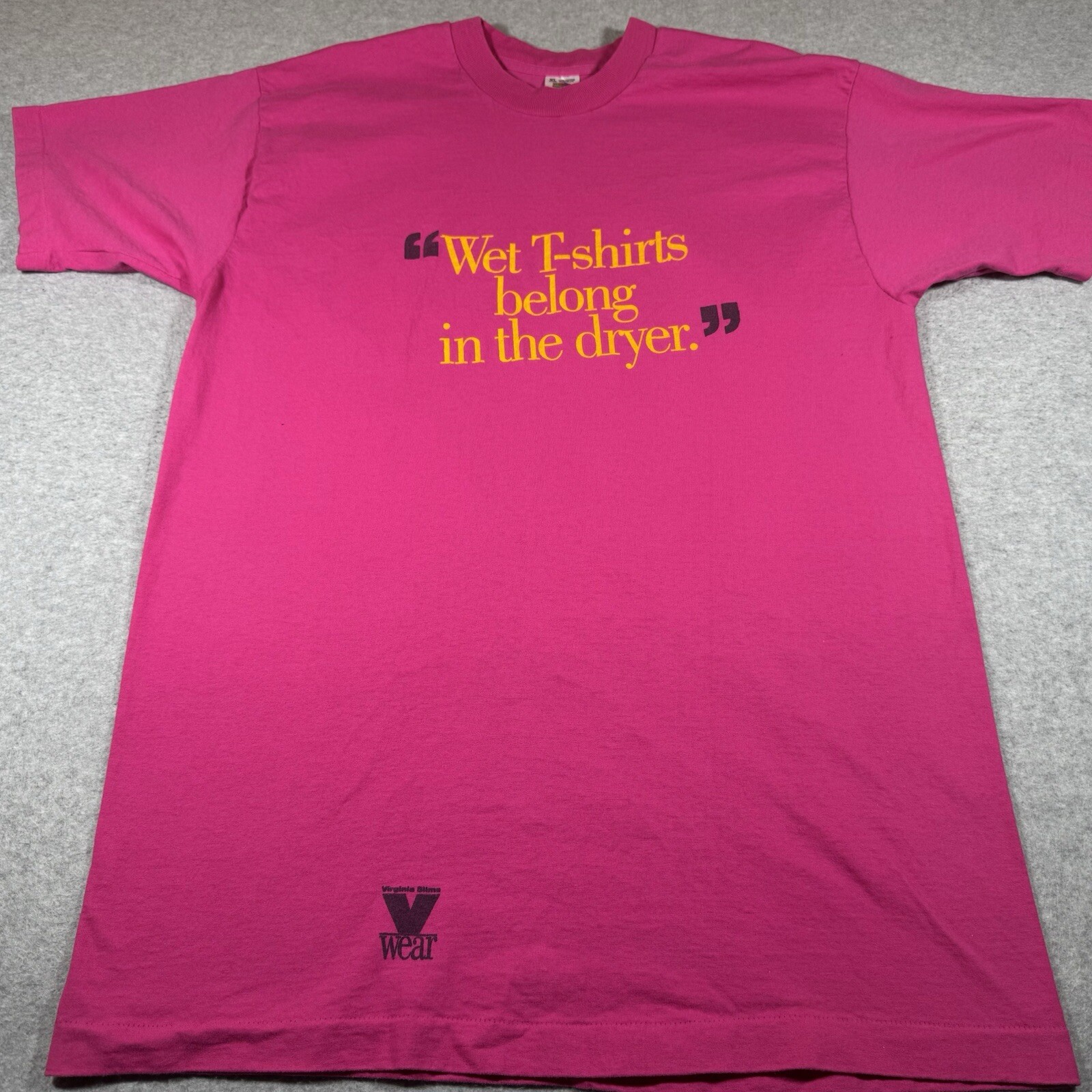 Vintage Fruit of the Loom Shirt Adult Extra Large Pink Made in USA Humor Mens gallery
