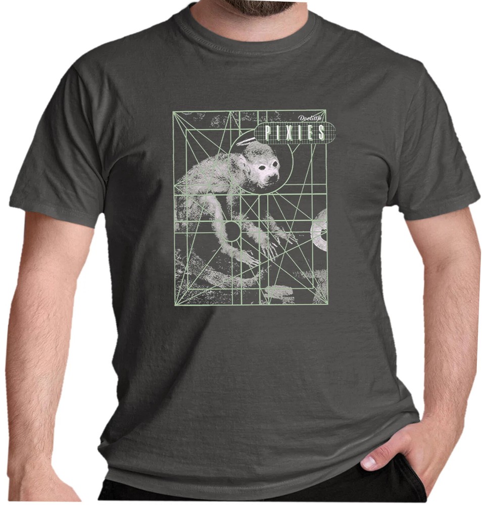 Pixies Doolittle Album Monkey Grid Reprint Charcoal T-Shirt S-4XL