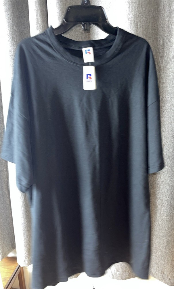Vintage NWT Russell Athletic Black Blank Front/Back Sz XL Silkscreen