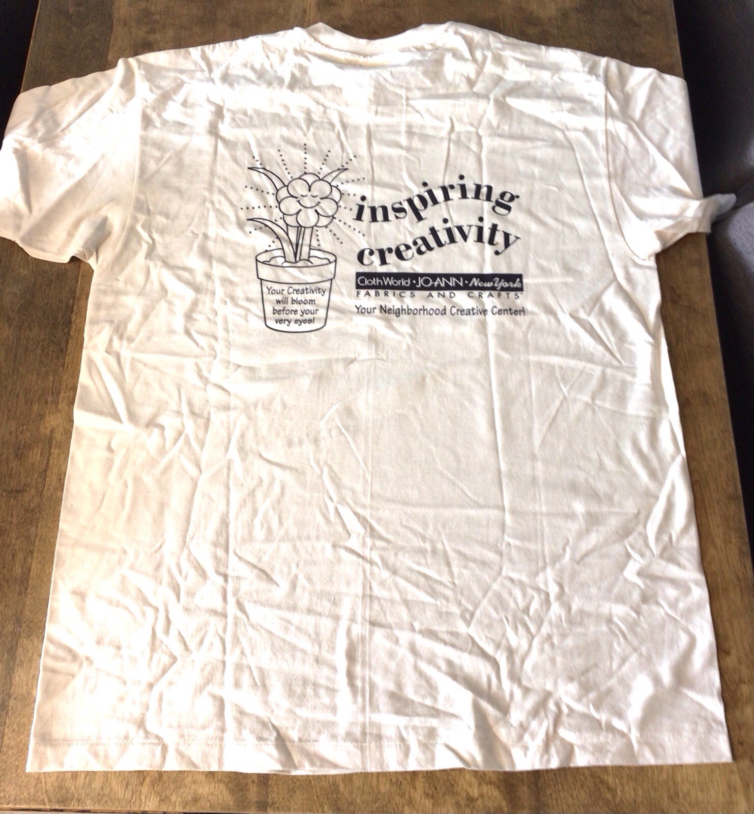 Rare Vintage 90’s JoAnn Fabrics Cloth World Inspiring Creativity Tshirt Unused gallery