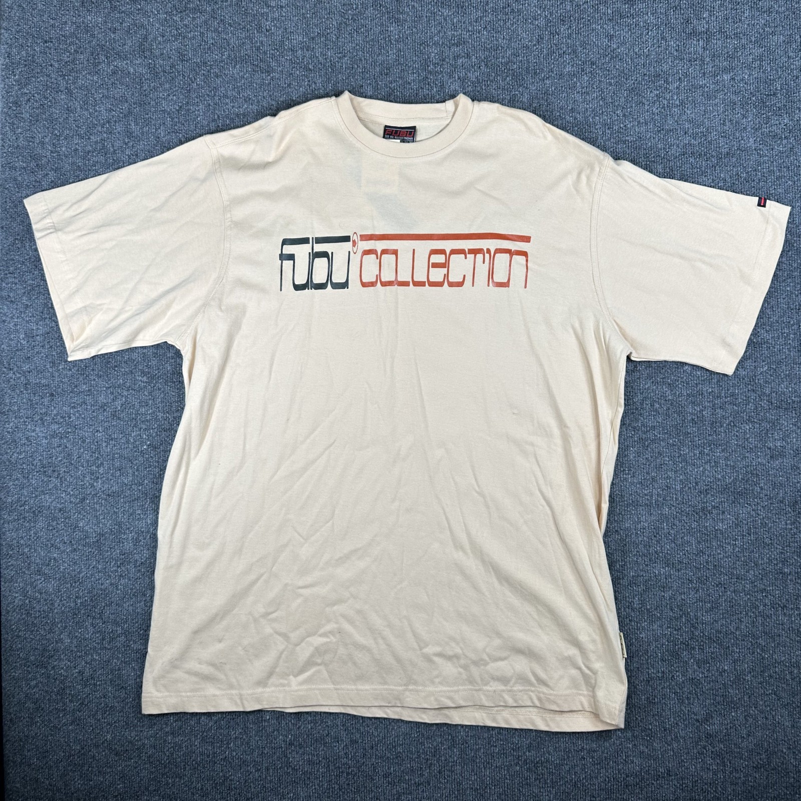 NWT FUBU Collection Streetwear Camel T-Shirt Deadstock Y2K Script Men's Size XL gallery