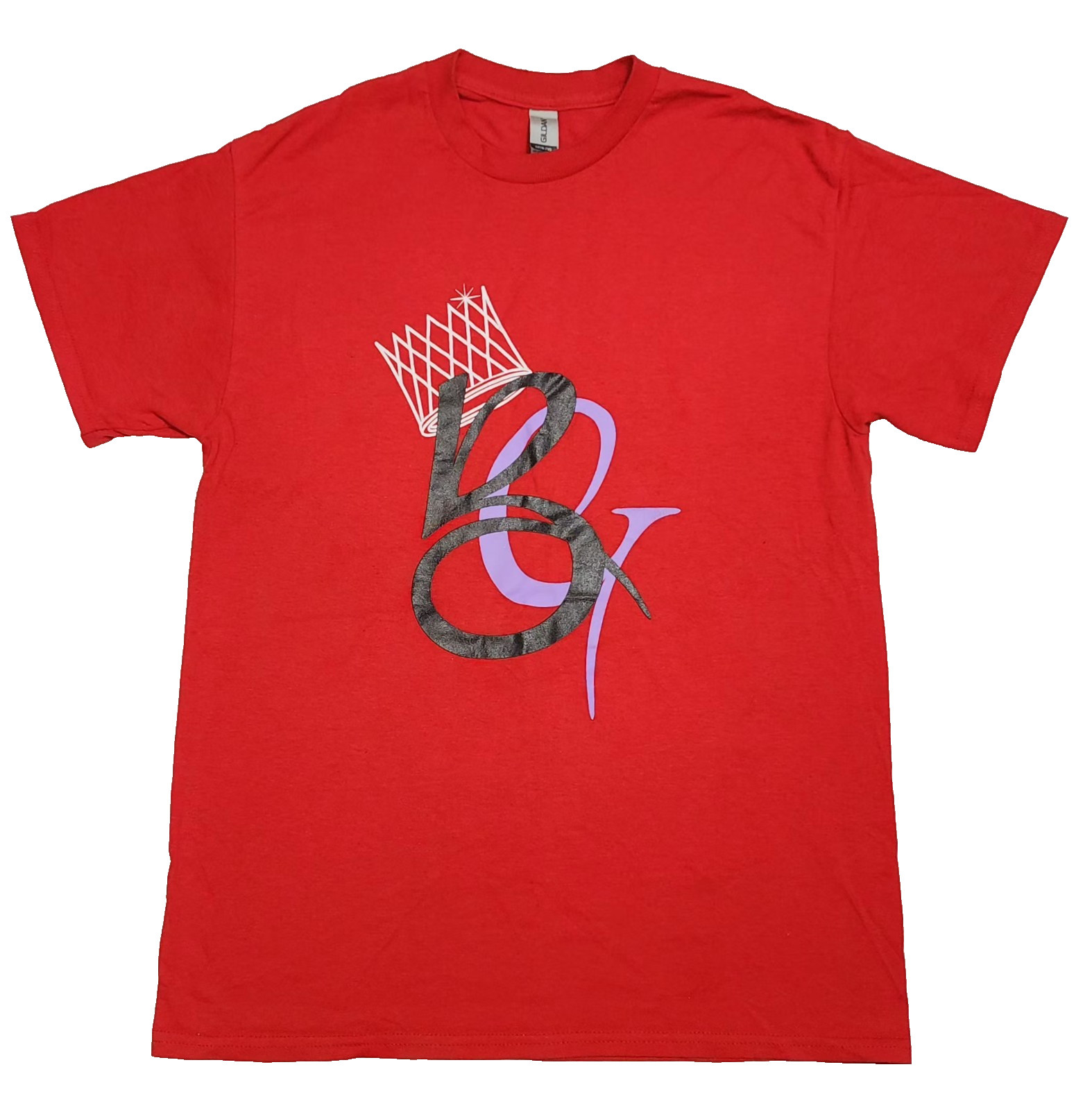 Gildan M Red Crew Neck Tee T-Shirt BG Crown Graphic Print Short Sleeves gallery