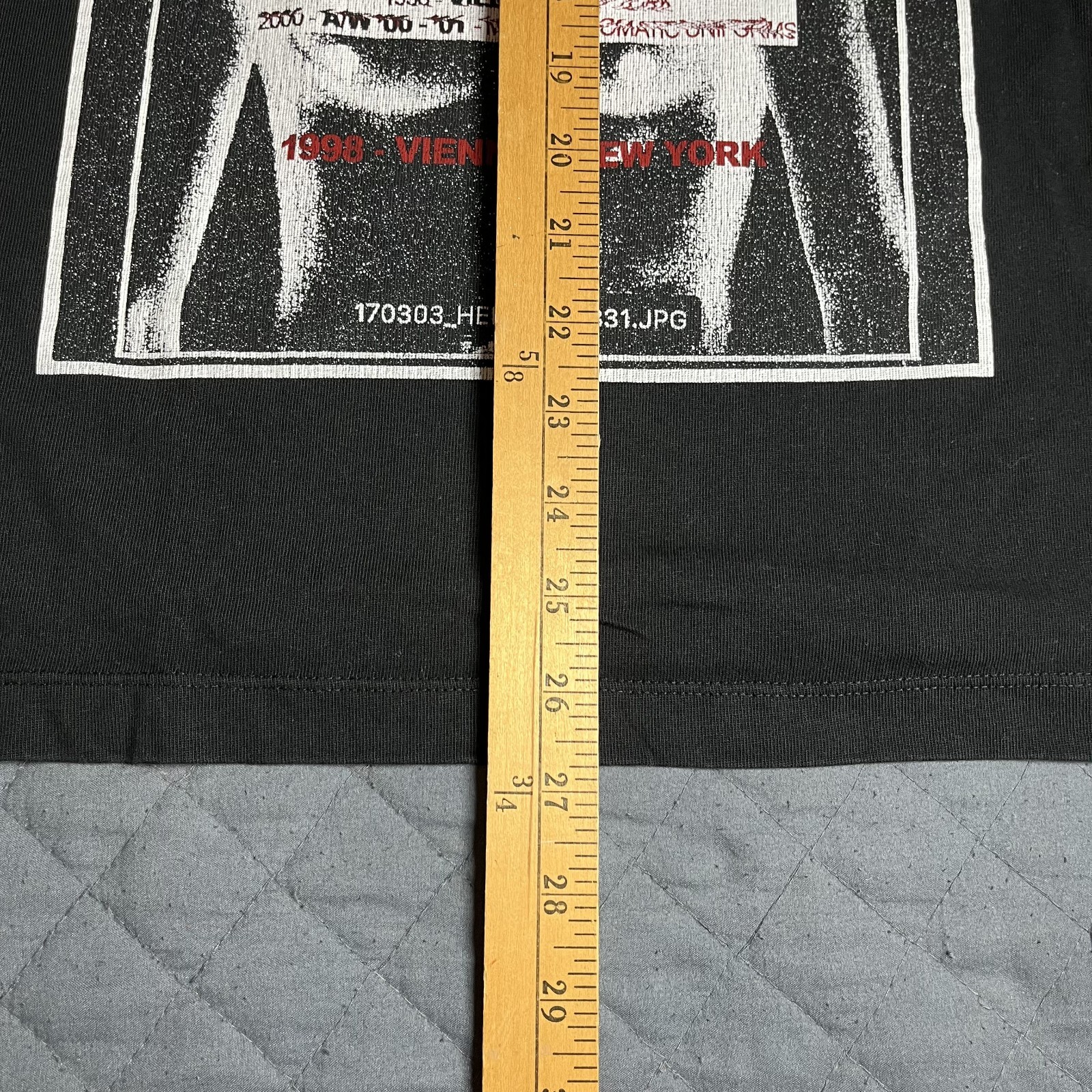 Helmut Lang Hans Tall Tee Black Graphic Print T-Shirt Mens Large gallery