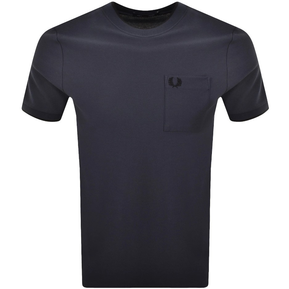 FRED PERRY PIQUE COTTON POCKET DETAIL T-SHIRT DARK AIRFORCE BLUE XL RRP £60 BNWT