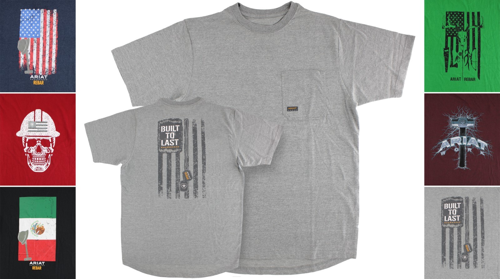 Ariat Men’s Graphic T-Shirt Rebar Cotton Strong Blended, Short Sleeve Pre-Wash