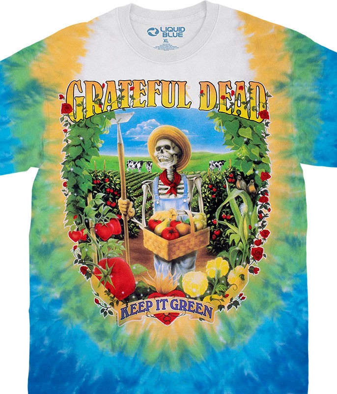 [Limited Edition] Vintage Grateful Dead Let It Grow Tie-Dye T-Shirt Liquid Blue gallery