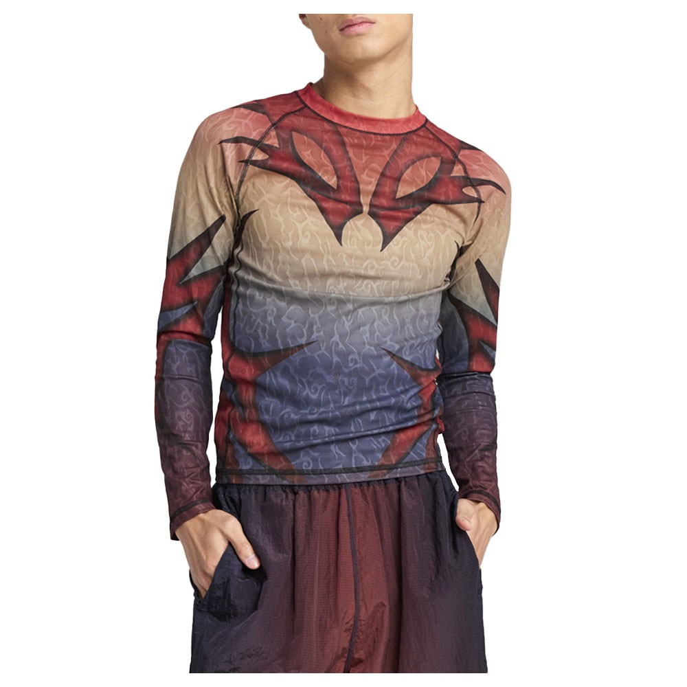 PUMA X Aries Graphics Crew Neck Long Sleeve T-Shirt Mens Beige, Blue, Red Casua