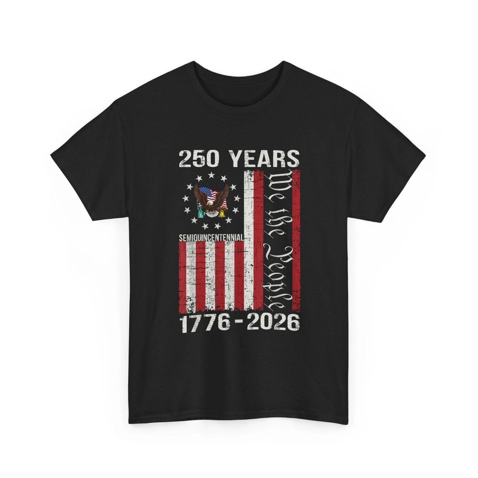 250 Years American Anniversary USA Flag T-Shirt Mens Vintage Cotton Graphic Tee