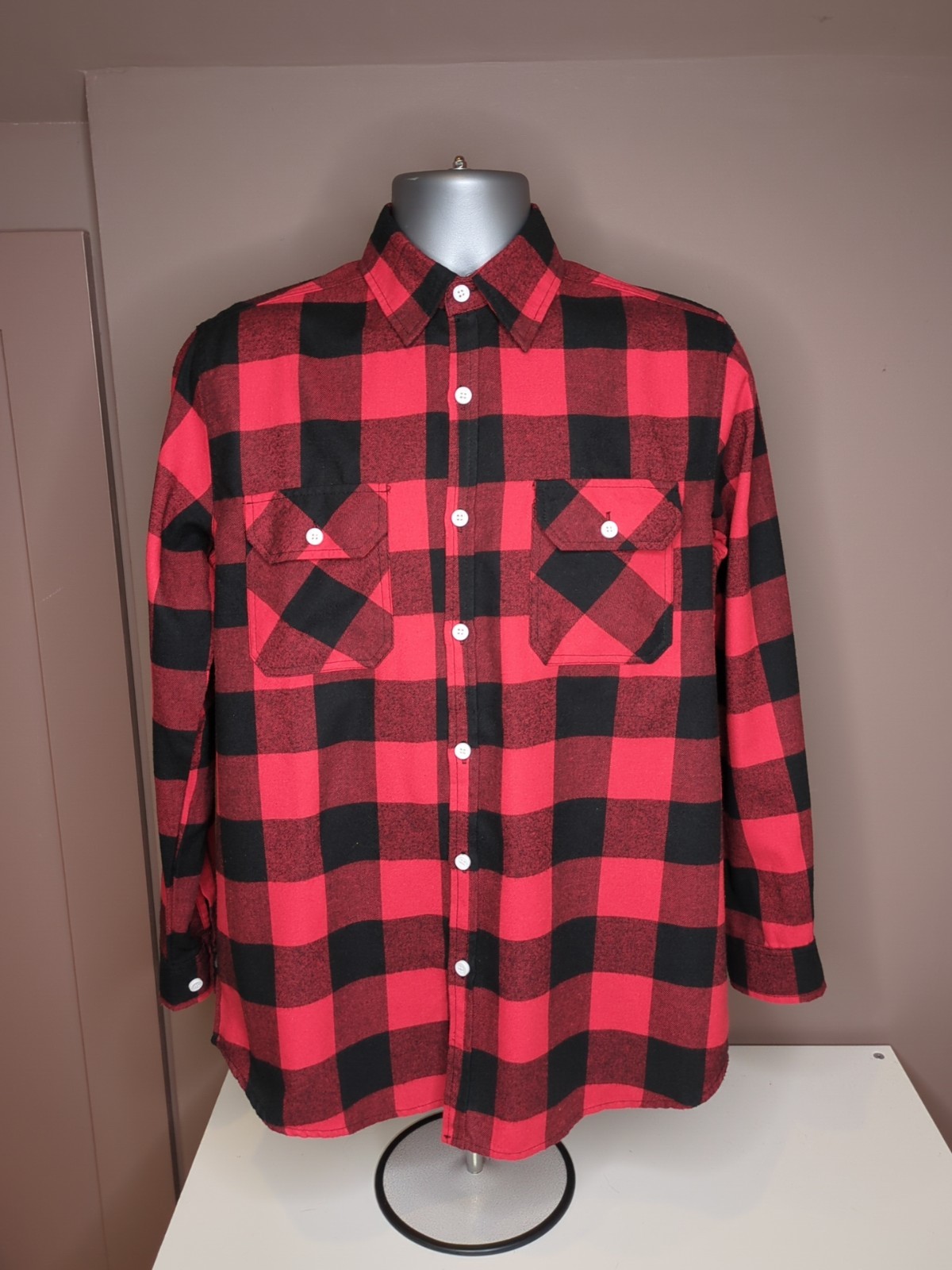 Anti-Social Social Club Mens Long Sleeve Button Up Check Shirt Red Black Size XL gallery