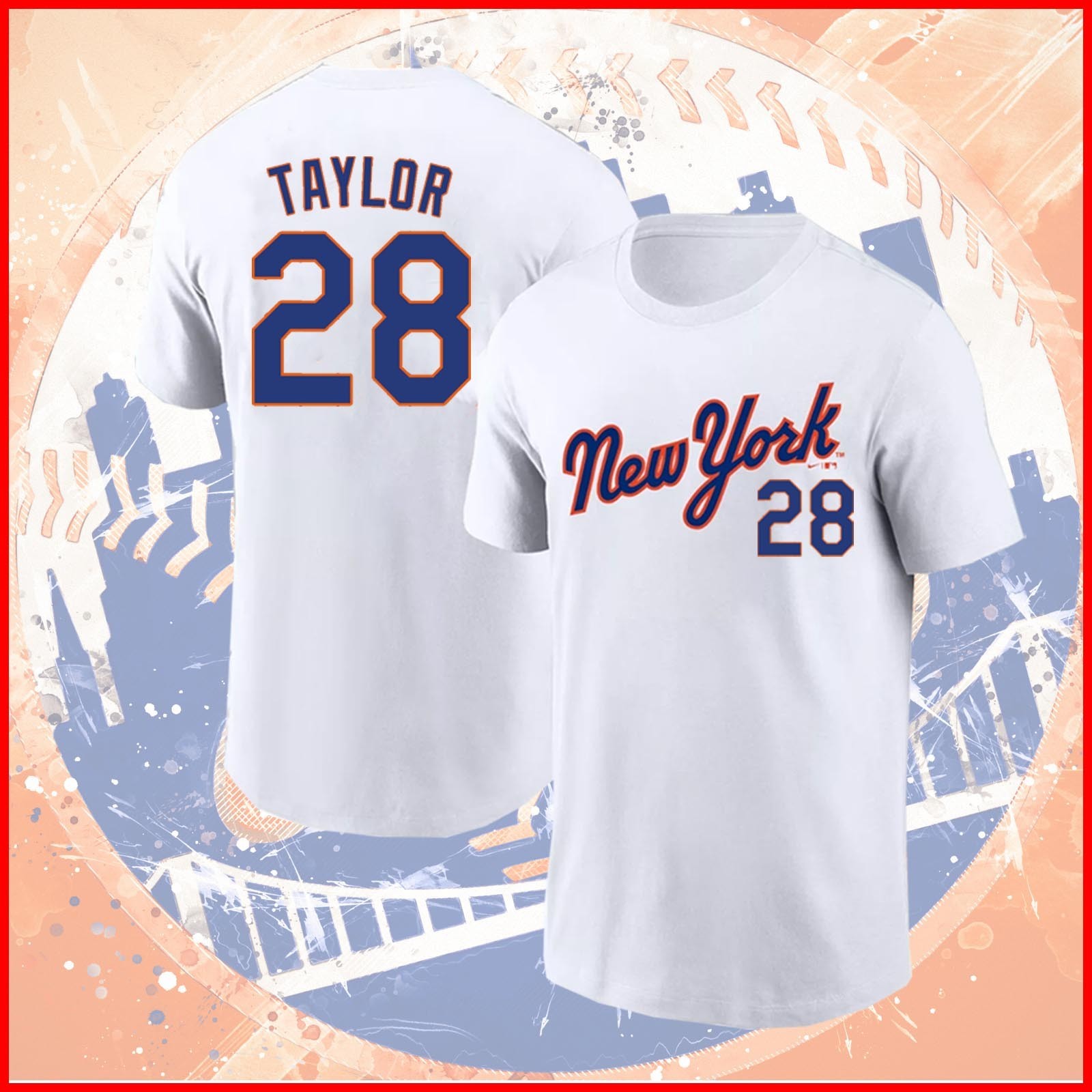 🔥 2026 Tyrone Taylor #28 New York Baseball Team Name & Number Fanmade FASTSHIP gallery