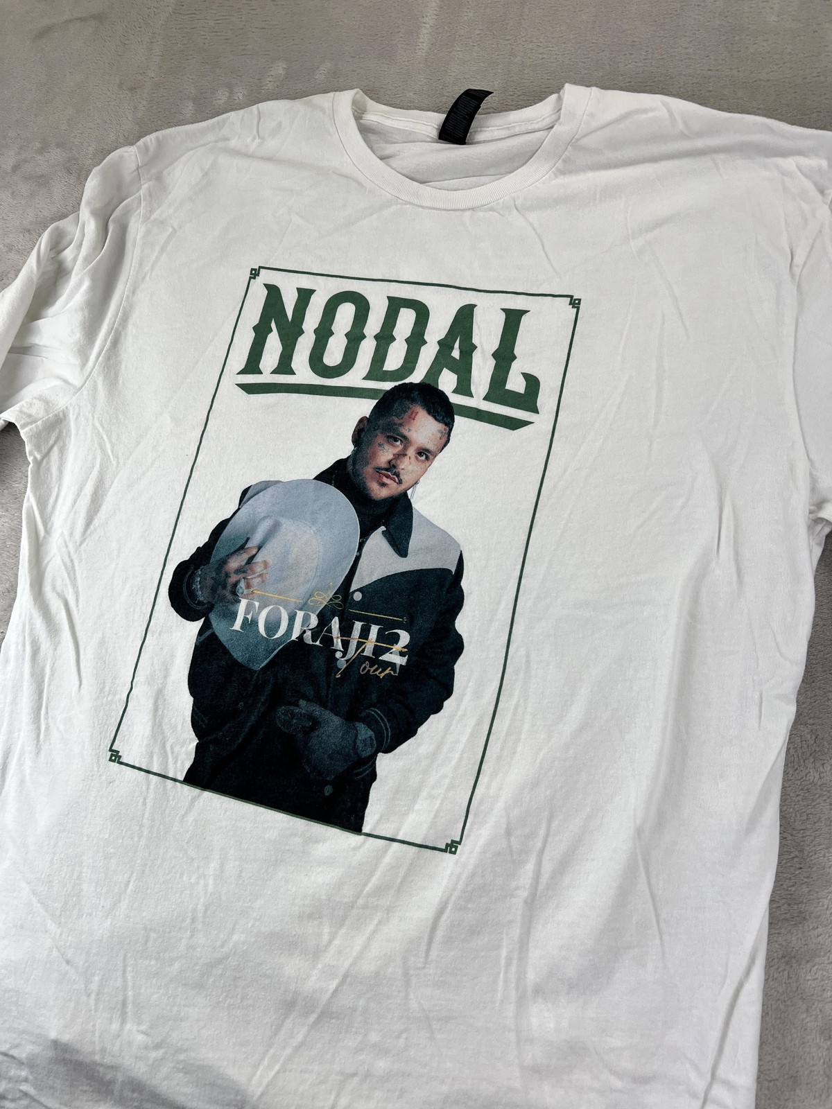 Christian Nodal Forajido 2 Tour Shirt Mens XL White Long Sleeve Concert Banda gallery
