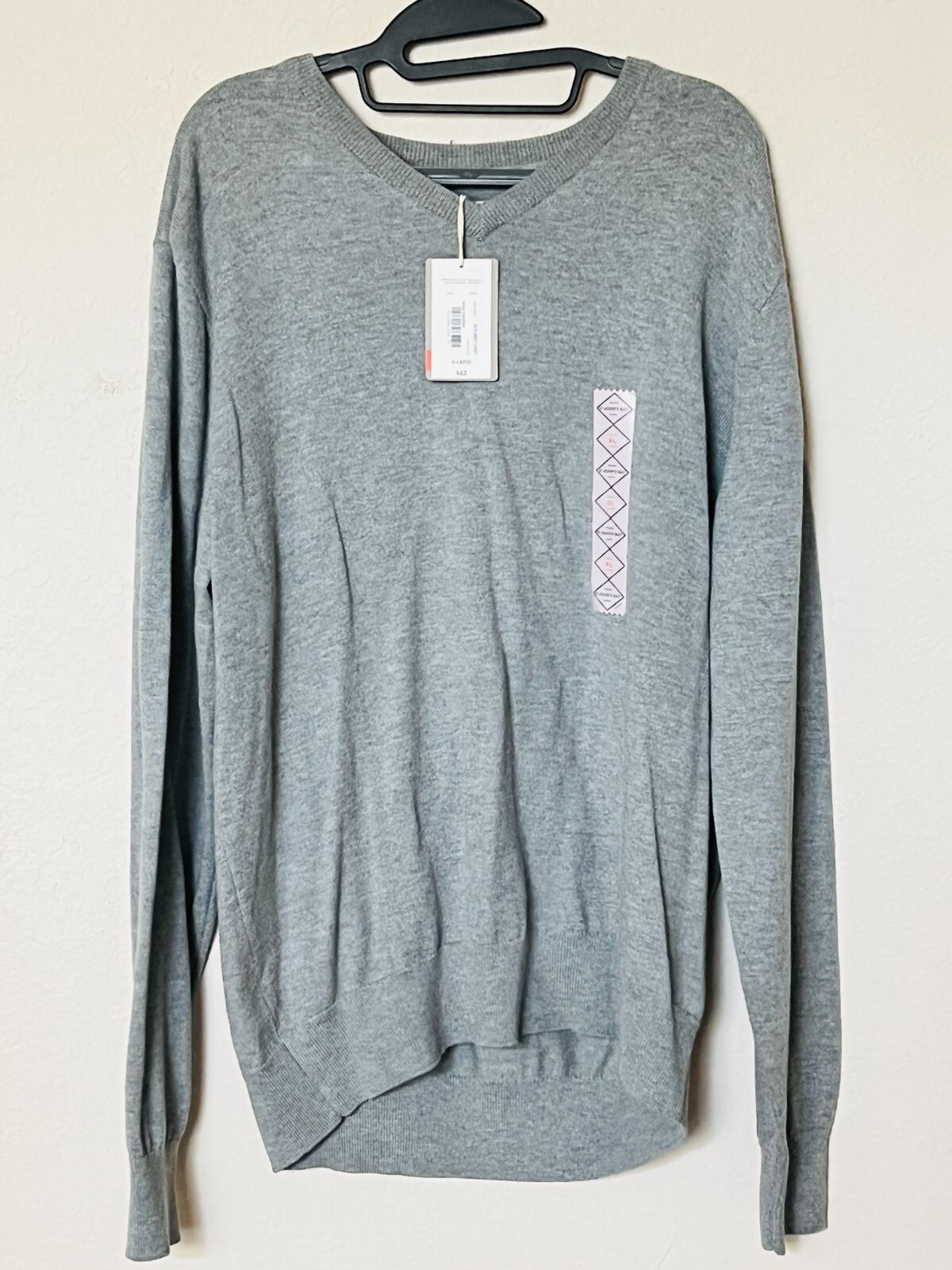 NEW St Johns Bay XL Men’s Thermal Henley Shirt Long Sleeve Gray Heather
