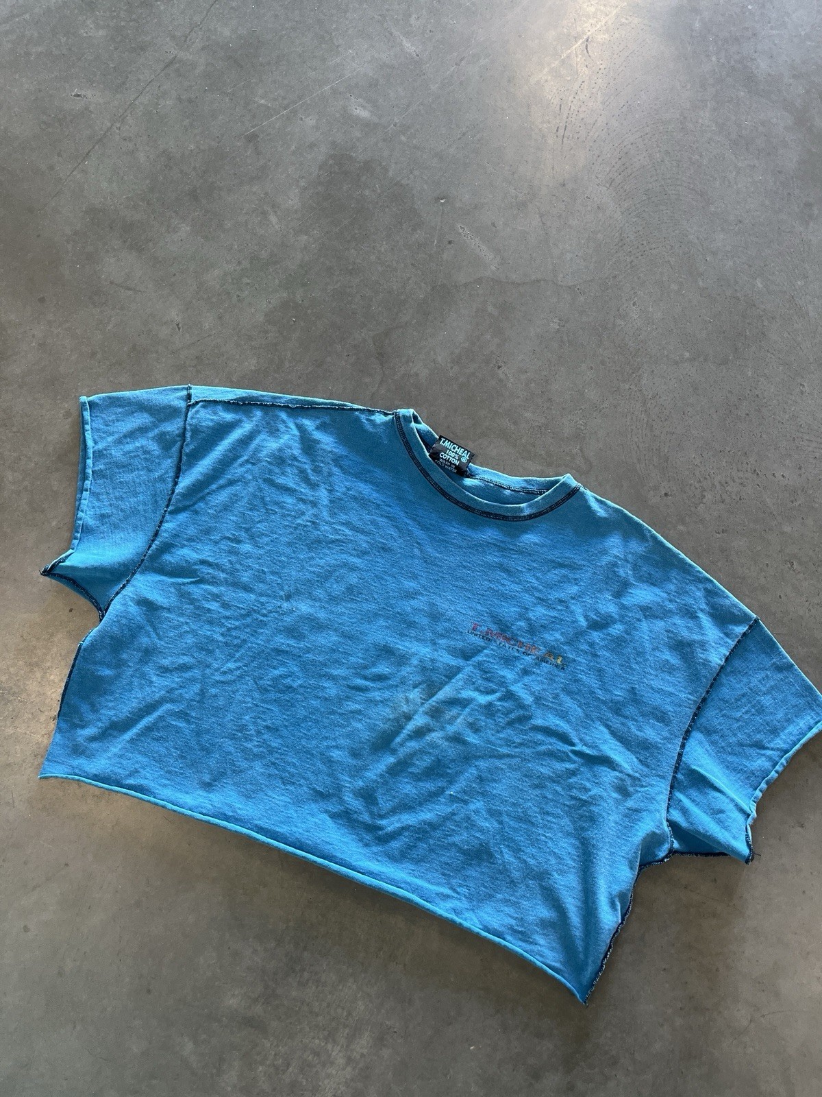 Vintage 90s T Michael Bodybuilding Gym Pump over. Cropped. Muscle Guy Size 2XL. gallery