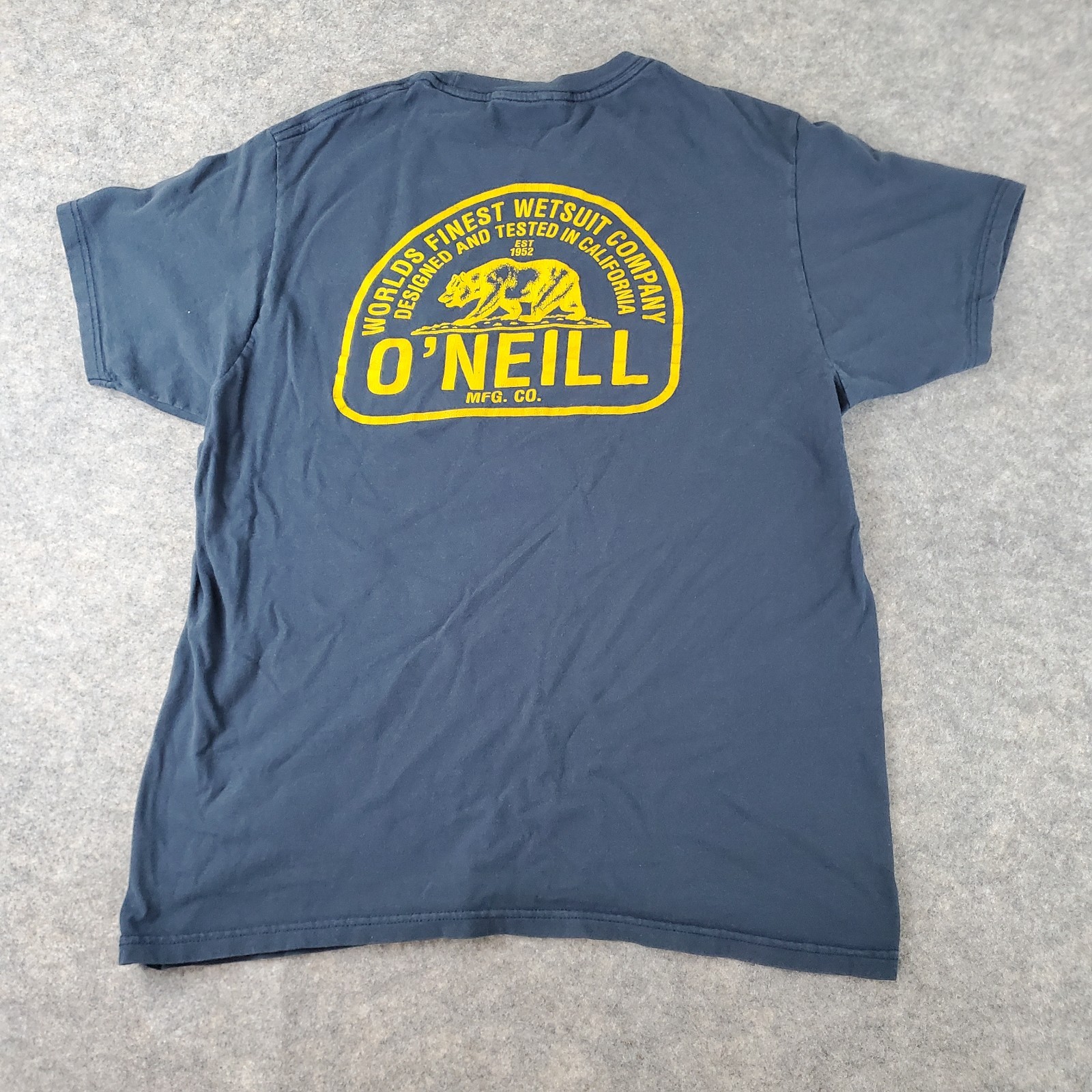 O’Neill Shirt Mens Medium Blue Crew Neck Short Sleeve Graphic Stretch Pullover