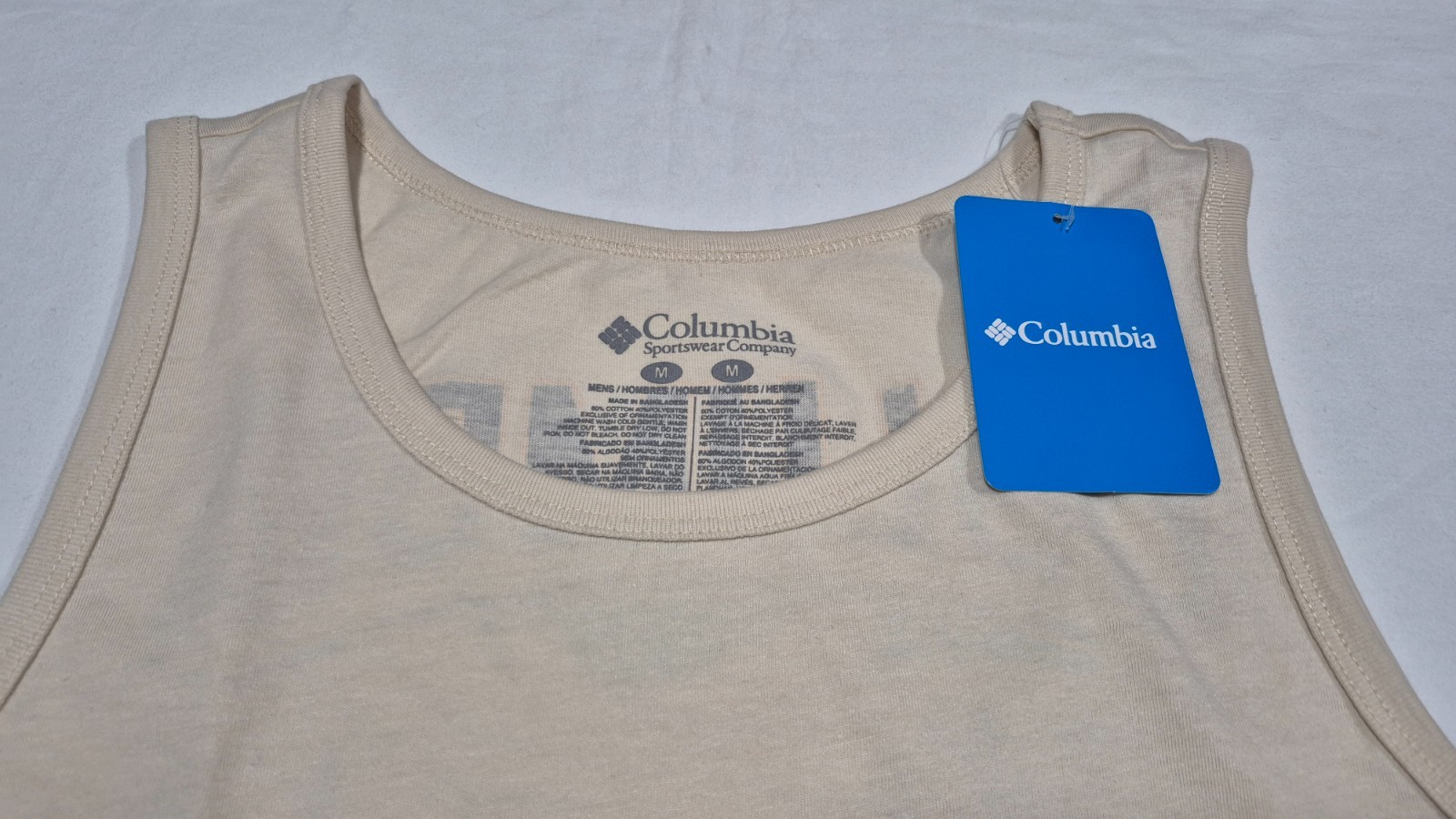 Columbia Men's Outdoor Graphic BaigeTank Top Black Sleeveless Sports SZ Medium gallery