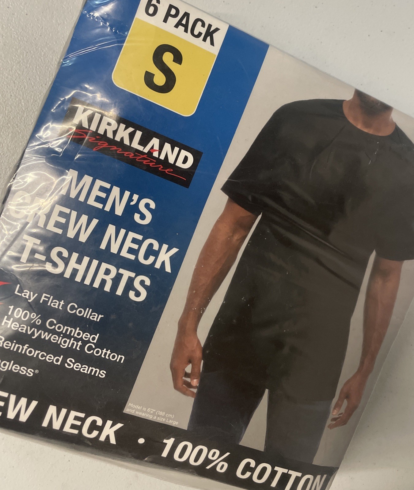 6 PACK Kirkland Signature Men's Crew Neck SMALL T-Shirt BLACK Tee Heavyweight gallery
