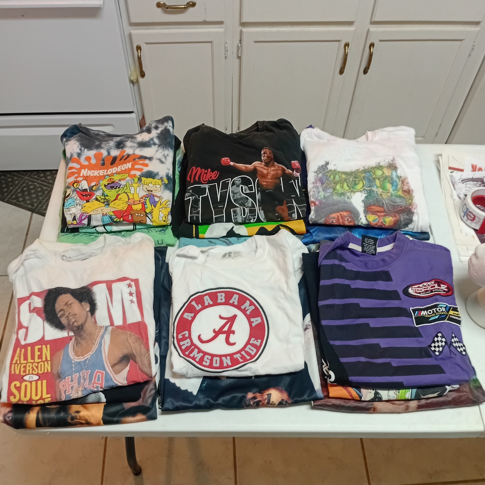 Bulk Lot 48 Graphic Print Shirts Mixed Sizes Graphics Sports Anime Festival #2 gallery
