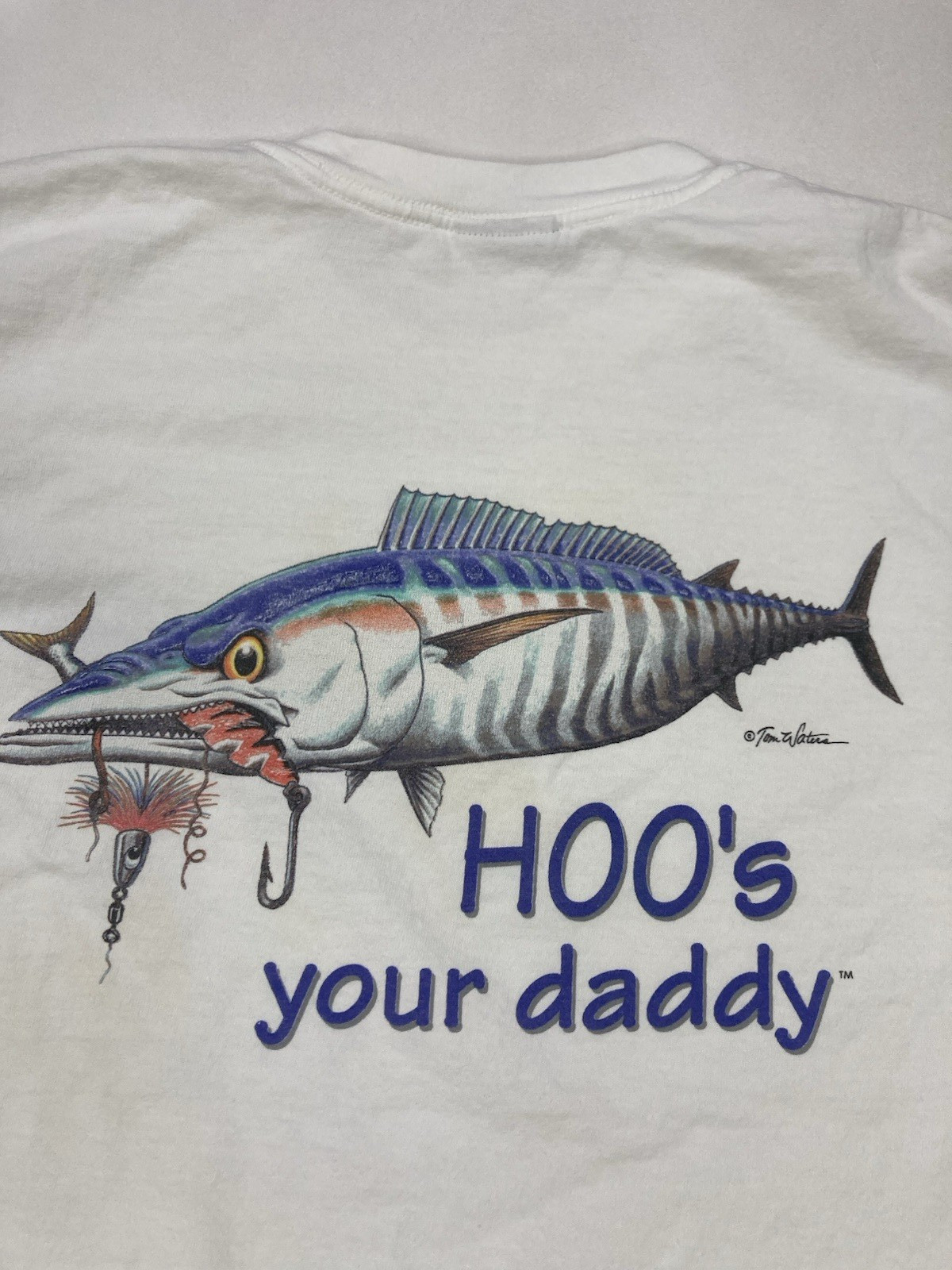 VINTAGE AFTCO Bluewater Fish Graphic T-shirt Men Medium Hoo's Your Daddy gallery