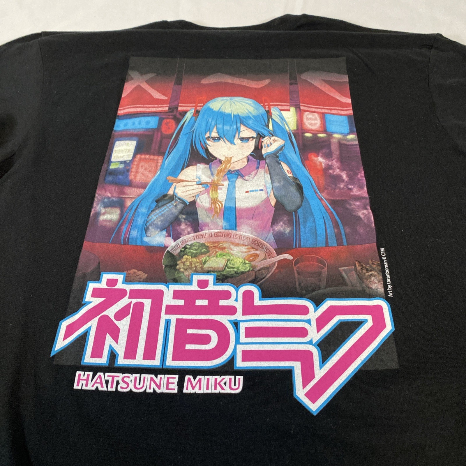 Hatsune Miku T Shirt Men’s Short Sleeve Ramen Back Graphic Size Medium