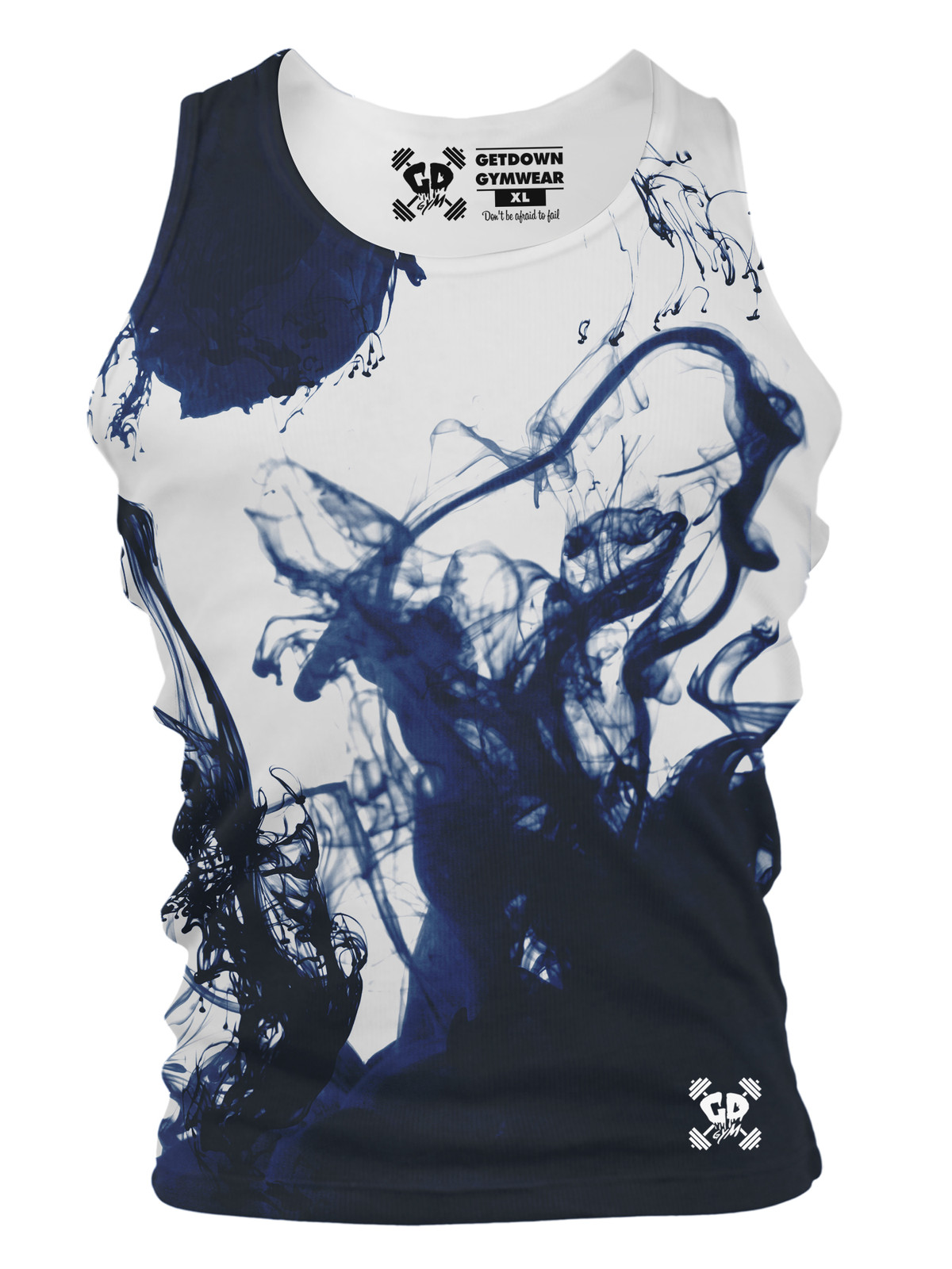 Navy Smoke Tank Gym Vest Men Workout Clothing Bodybuilding Muscle Top Training gallery