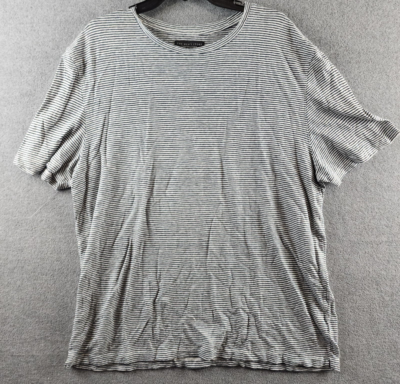 The Men’s Store at Bloomingdale’s Striped Linen Tee XL Dark Slate Short Sleeve