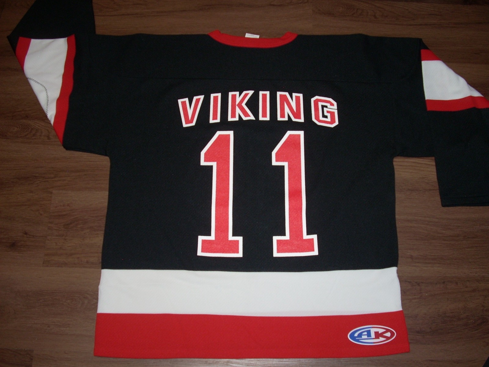 Amon Amarth Viking 11 - X-LARGE Band Logo Hockey Jersey - Canada Red White Black gallery