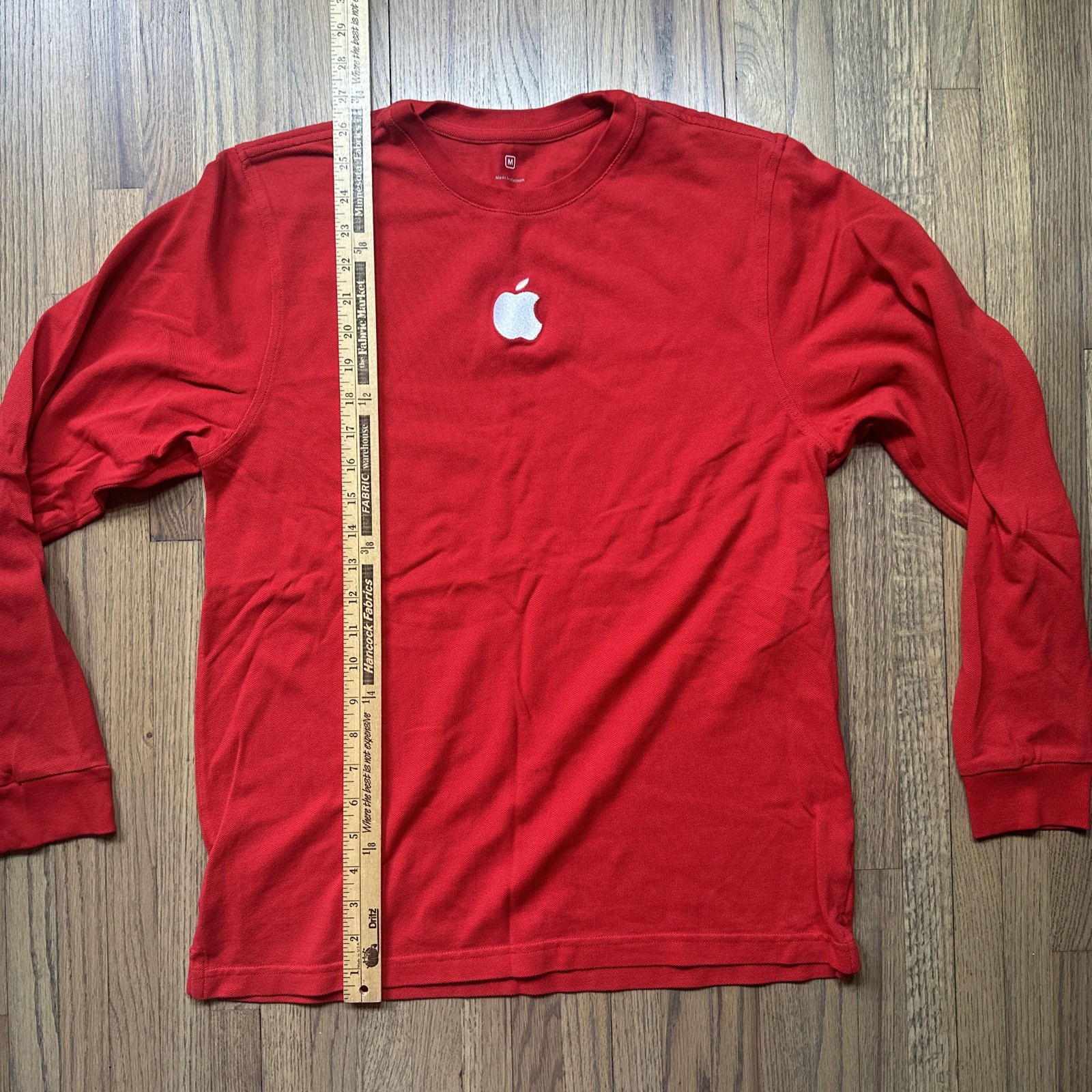 Official Apple Employee Shirt Red & Blue Long Sleeve Embroidered SZ Medium gallery
