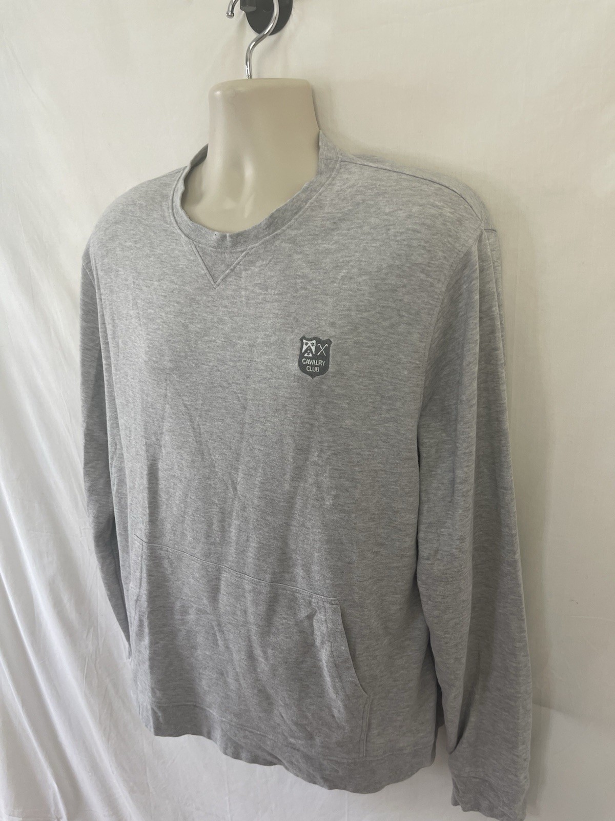 TURTLESON MENS LONG SLEEVE GOLF T SHIRT Sz L KANGAROO POCKET gallery