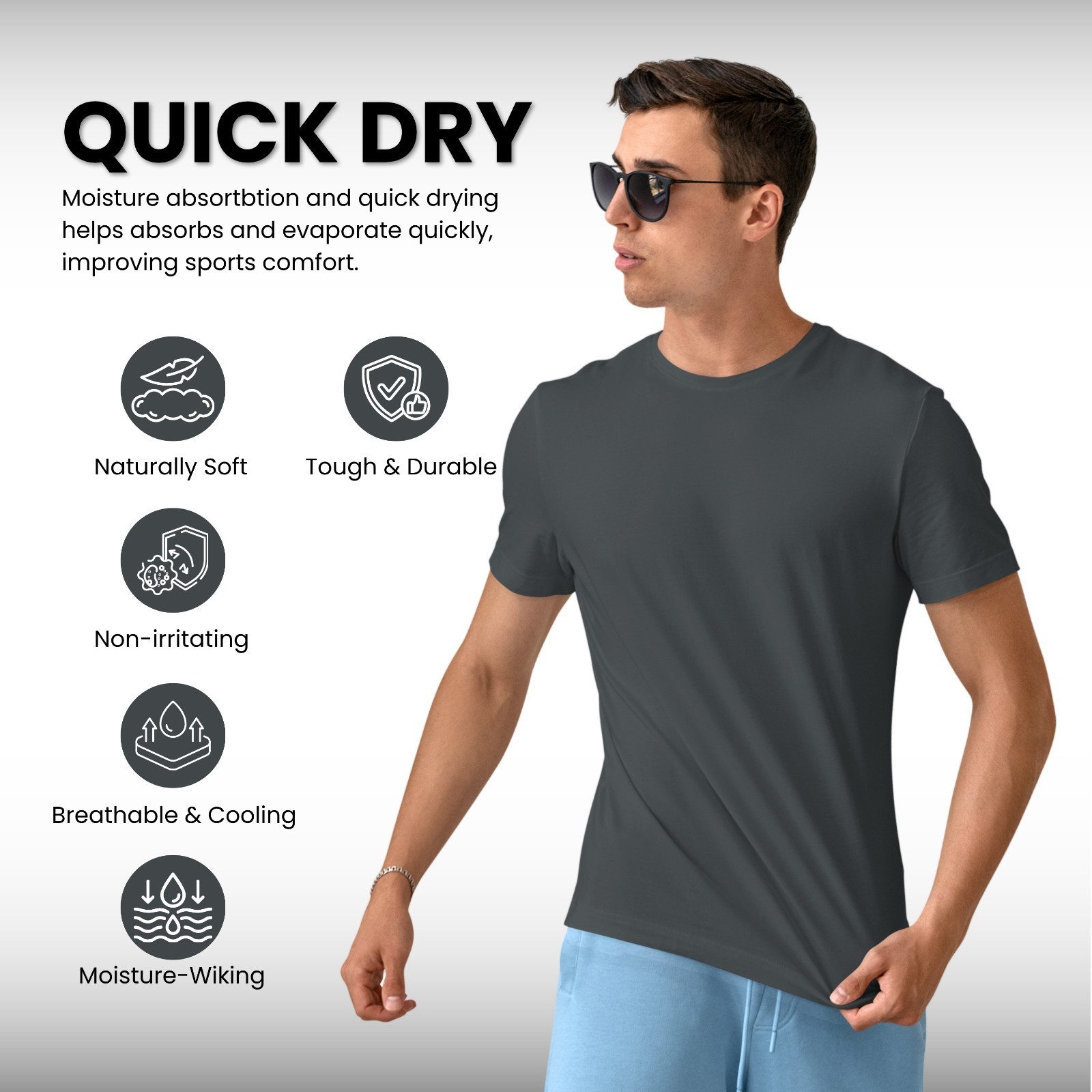 Heavy cotton plain t-shirt men crew neck blank short sleeves tee 1 Pack S-4XL gallery