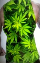 Cannibas deep green leaf size XL 42 chest Pot-Leaf Unisex Sleveless shirt