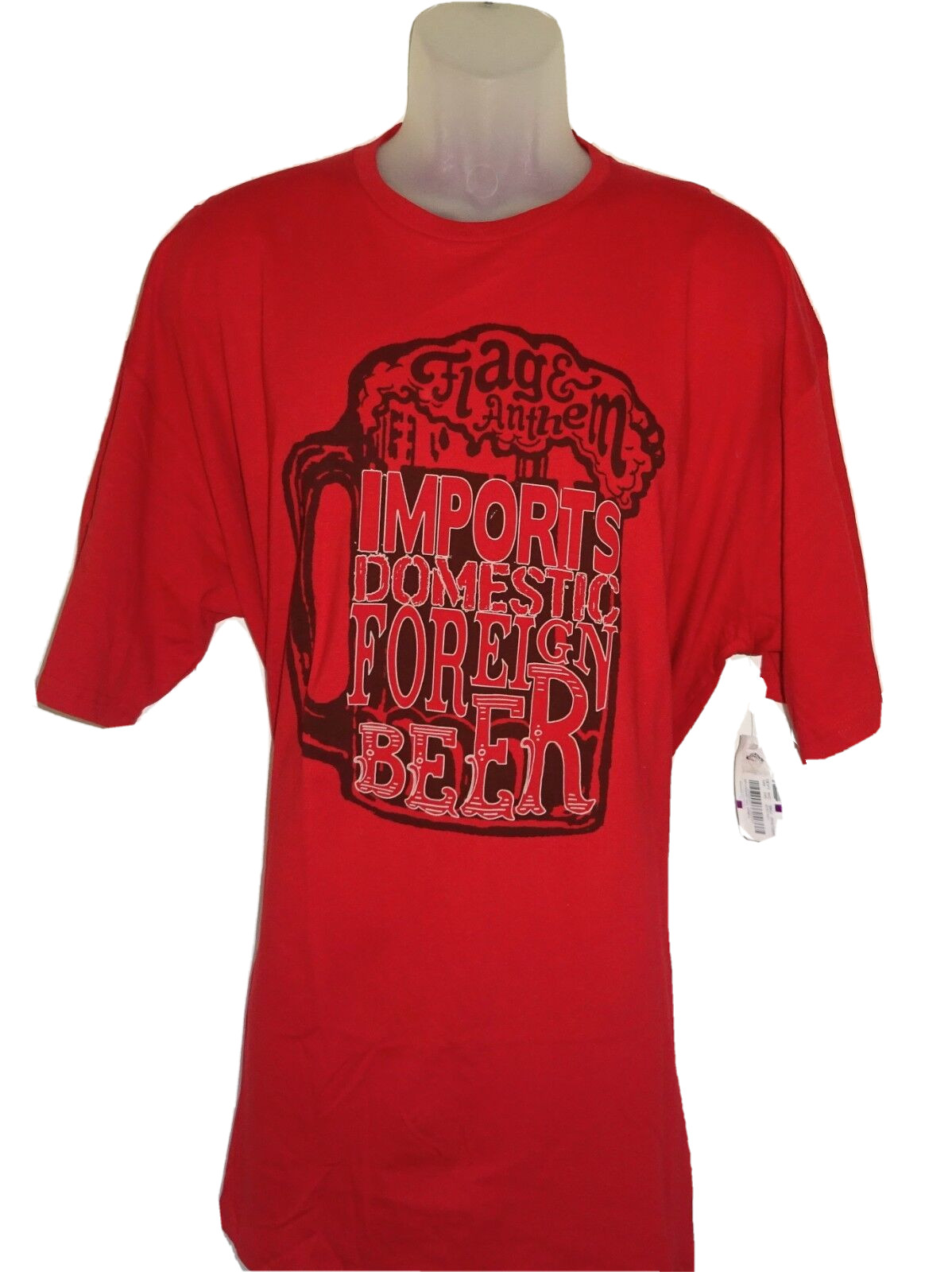 Flag & Anthem BEER MUG T-Shirt Red Size XXL – NWT