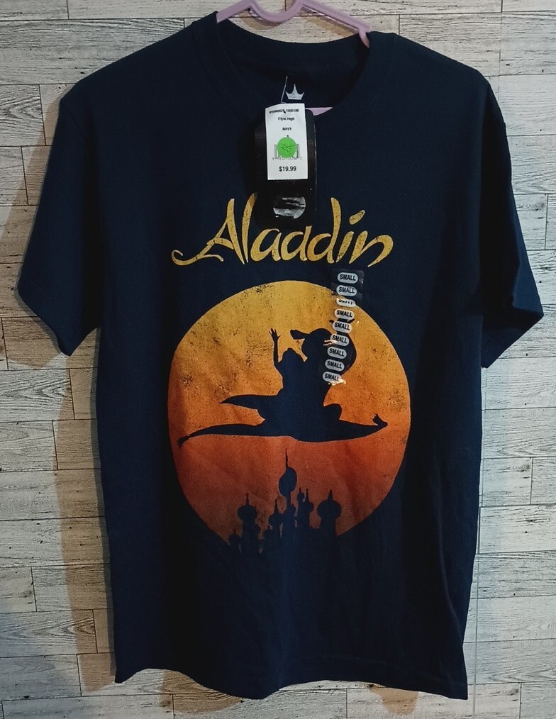 Disney Fifthsun Aladdin Shirt Mens Small Blue Flying High gallery
