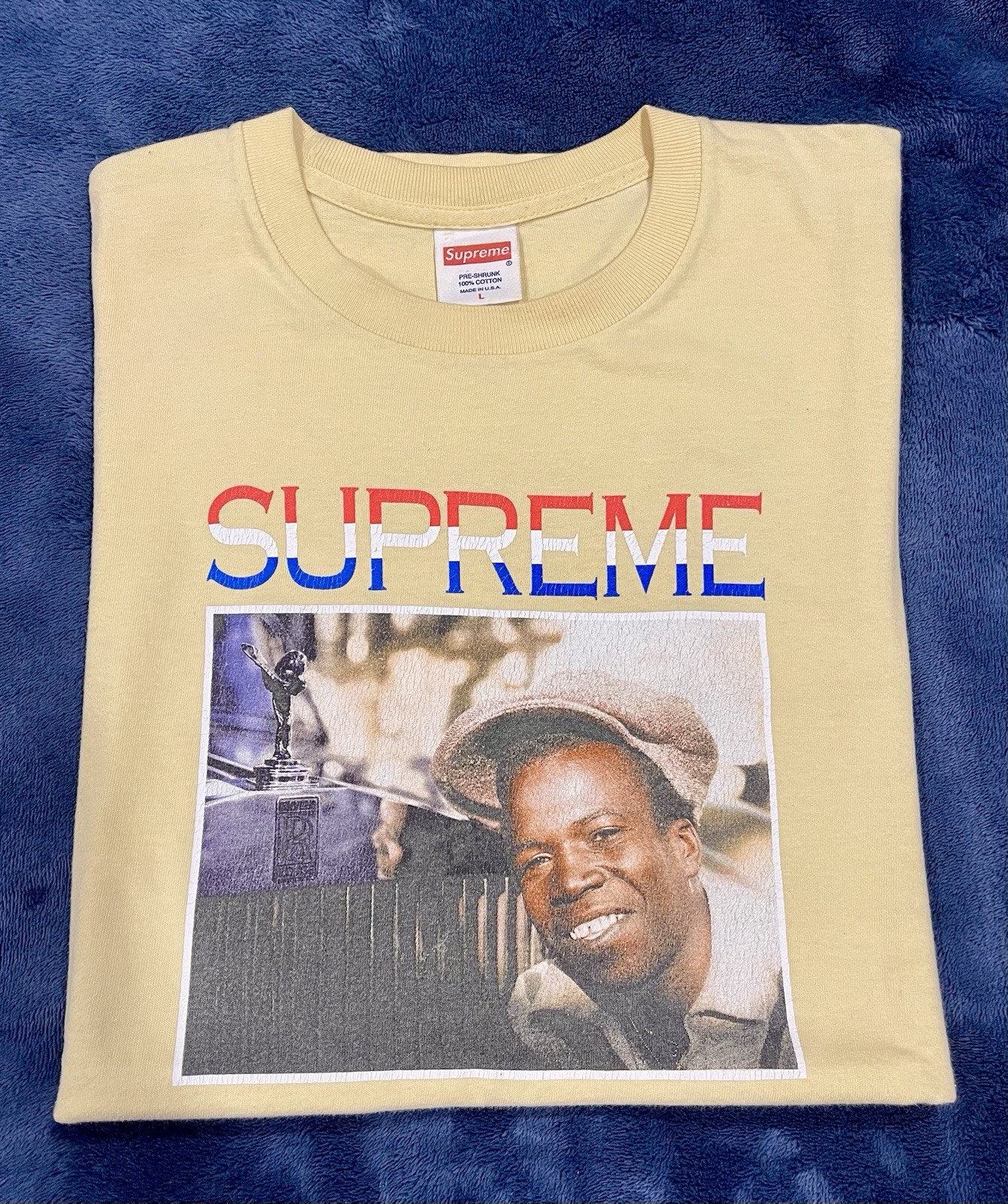 Supreme SS16 Barrington Levy Jah Life Englishman T-Shirt Light Yellow Mens M