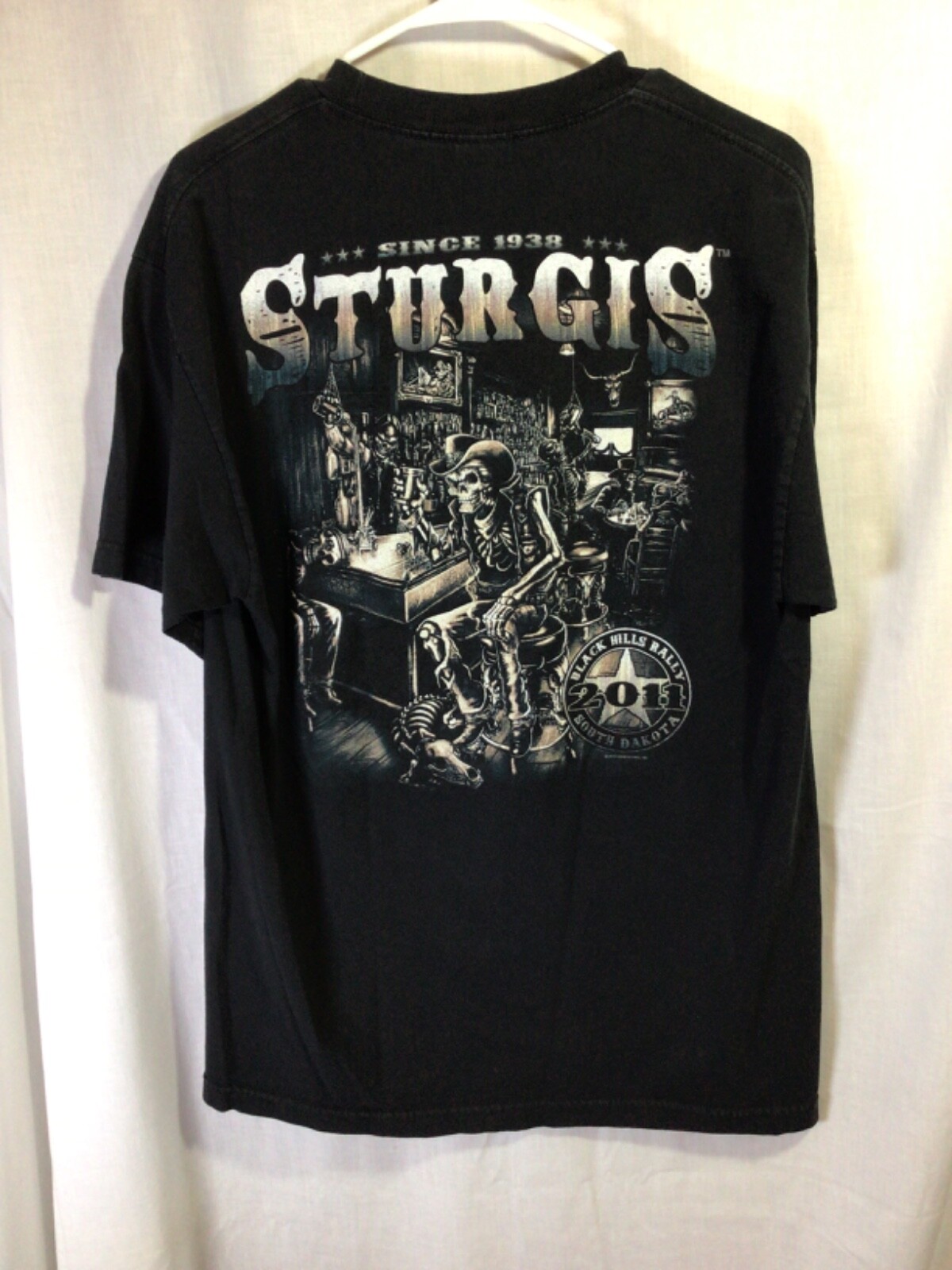 Sturgis 2011 Black Hills Motorcycle Rally (Skeleton) Black Large Cotton T Shirt gallery