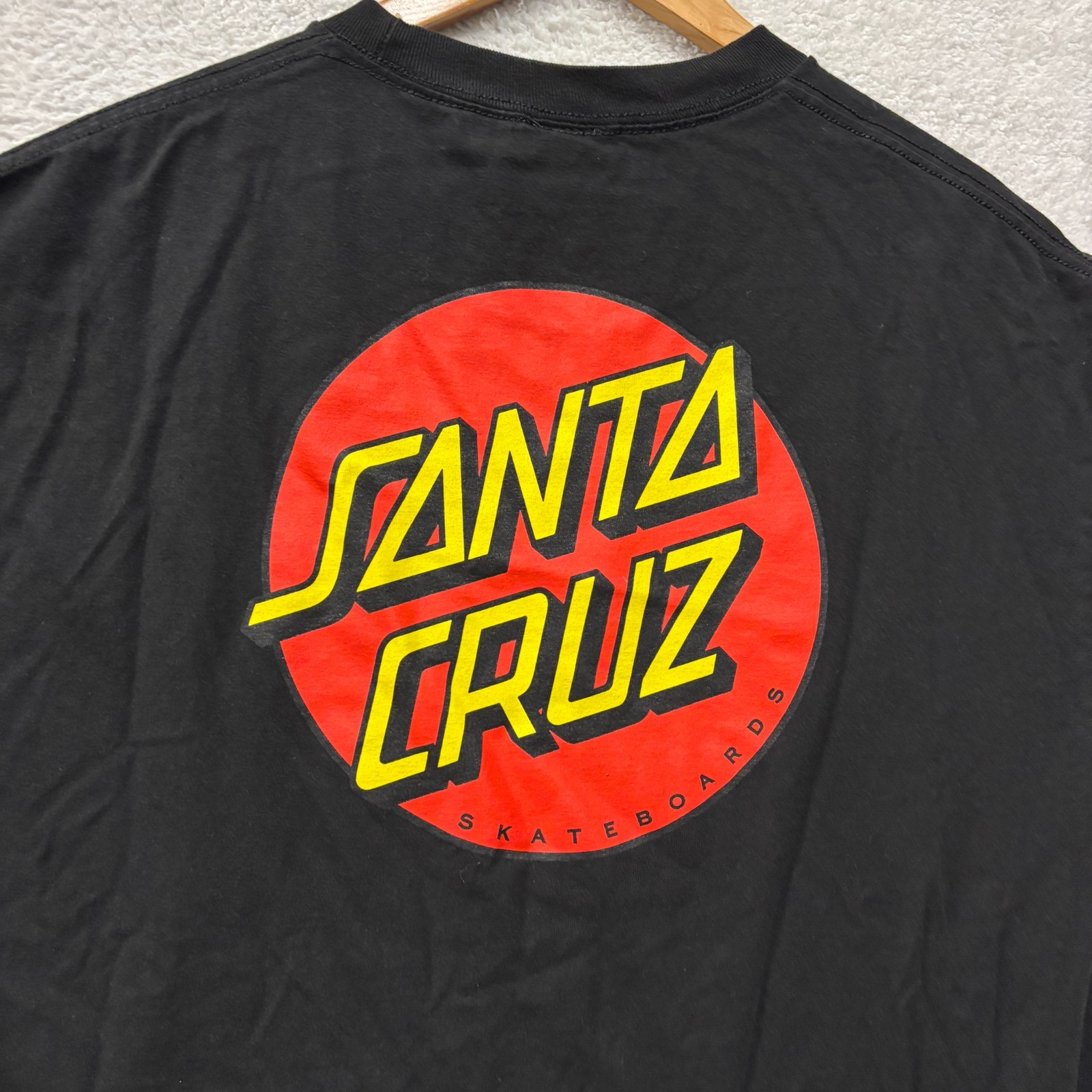 Santa Cruz Original Skateboards T Shirt Mens XL Black Classic Dot Stripe Skater gallery