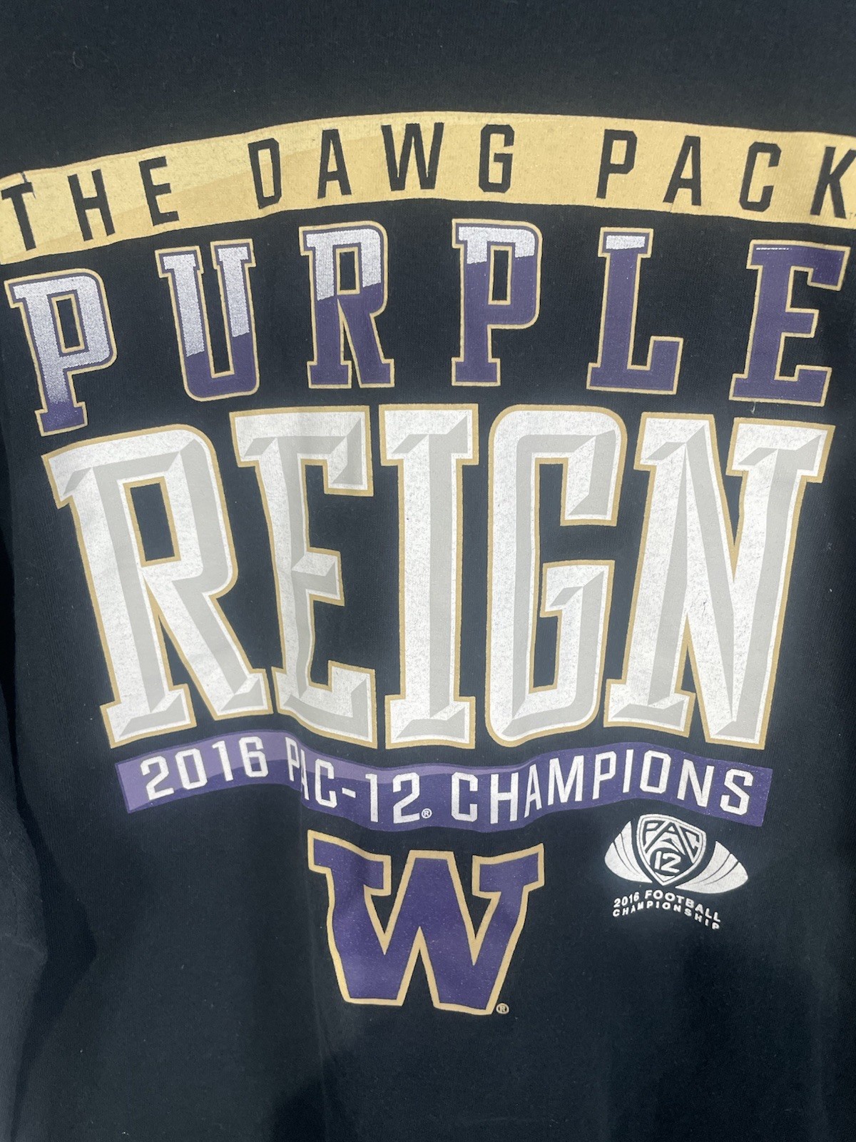 UW Huskies 2016 Pac 12 Champions "Purple Reign" Fanatics T-Shirt XXXL Black gallery
