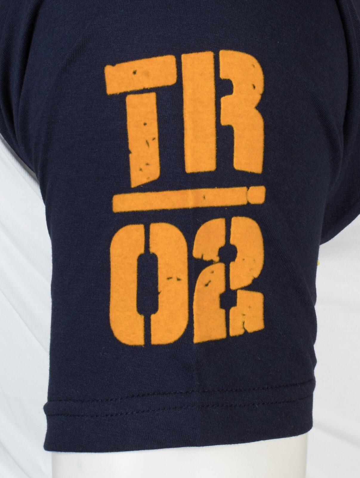 $79 TRUE RELIGION White Navy PART BUDDHA Short Sleeve Designer Raglan T-shirt gallery