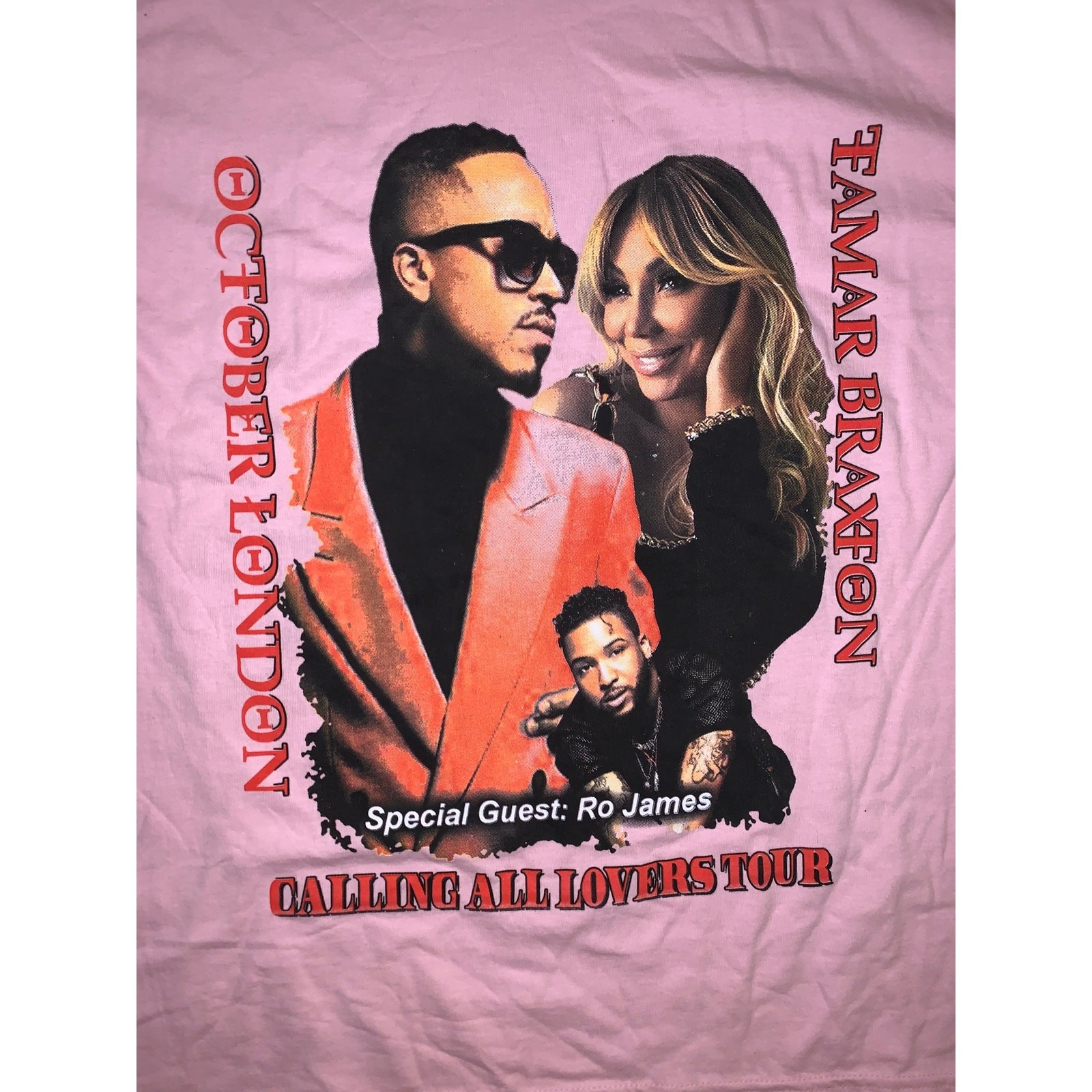 Tamar Braxton October London Calling All Lovers Tour Graphic T Shirt Pink XL gallery