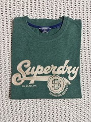 Superdry Baseball Embroidered Patch Graphic Men’s M Tshirt Athletic Wear Premium
