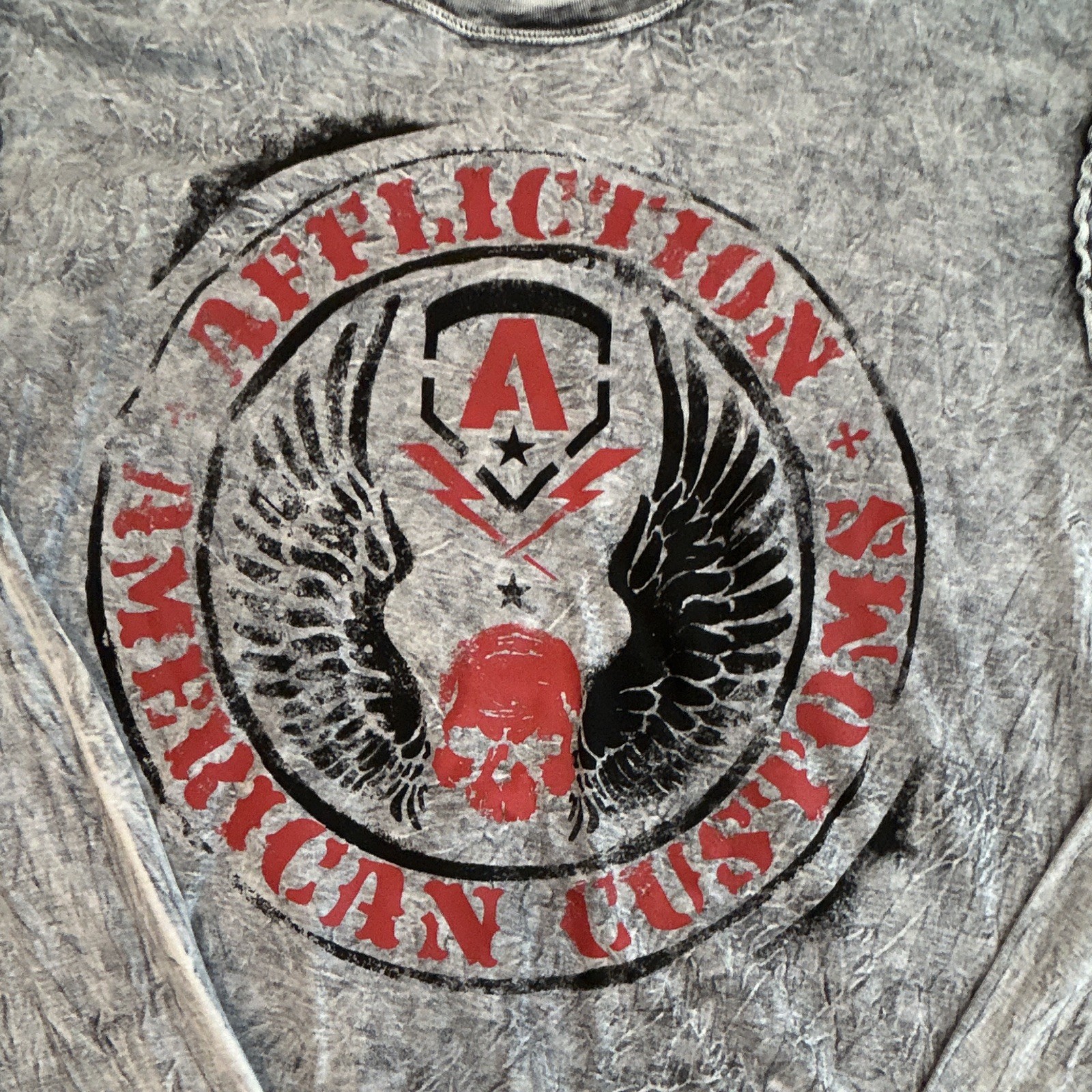 Reversible Affliction American Customs Gray Long Sleeve Tee Men's XL gallery