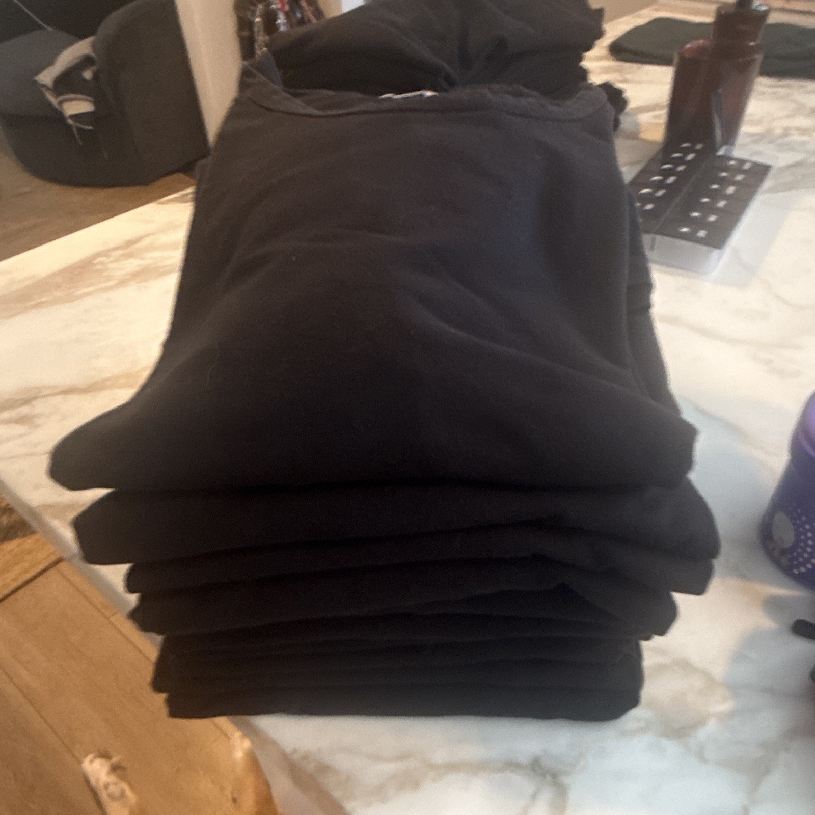 ONE BONE Men's Black Solid Crew Neck T-Shirt, Size 2 Regular qty 10 gallery