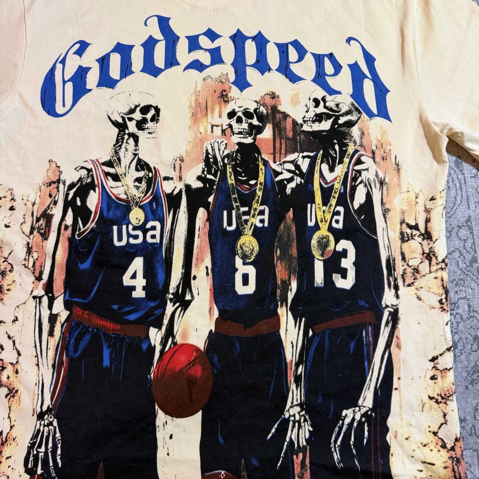 Godspeed Team USA Bones Graphic T-shirt Size Medium gallery