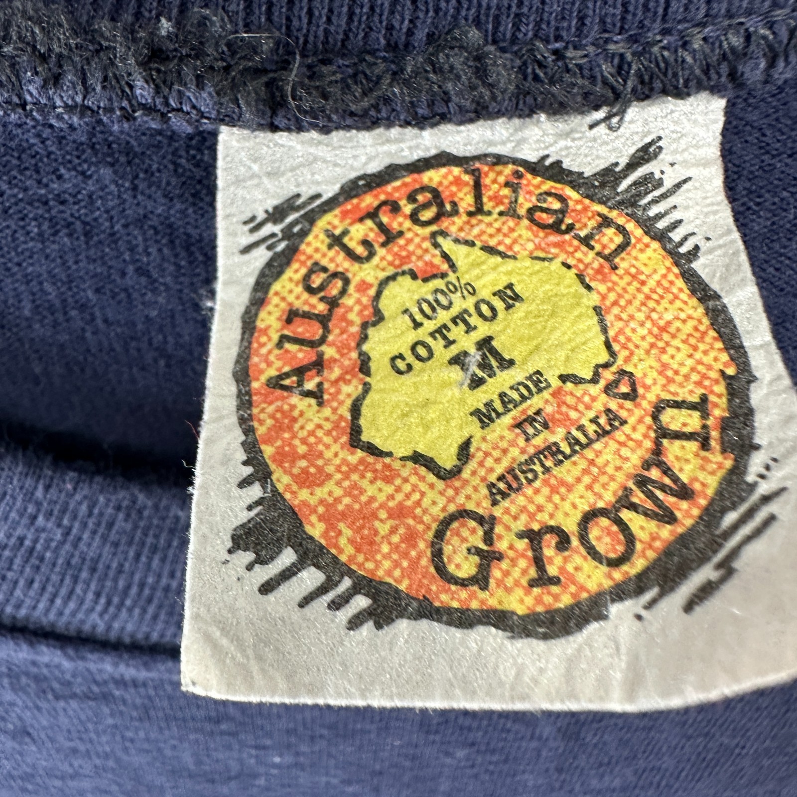 VTG Australia Outback Shirt Mens M Blue Kangaroo Embroidered Short Sleeve 90s gallery