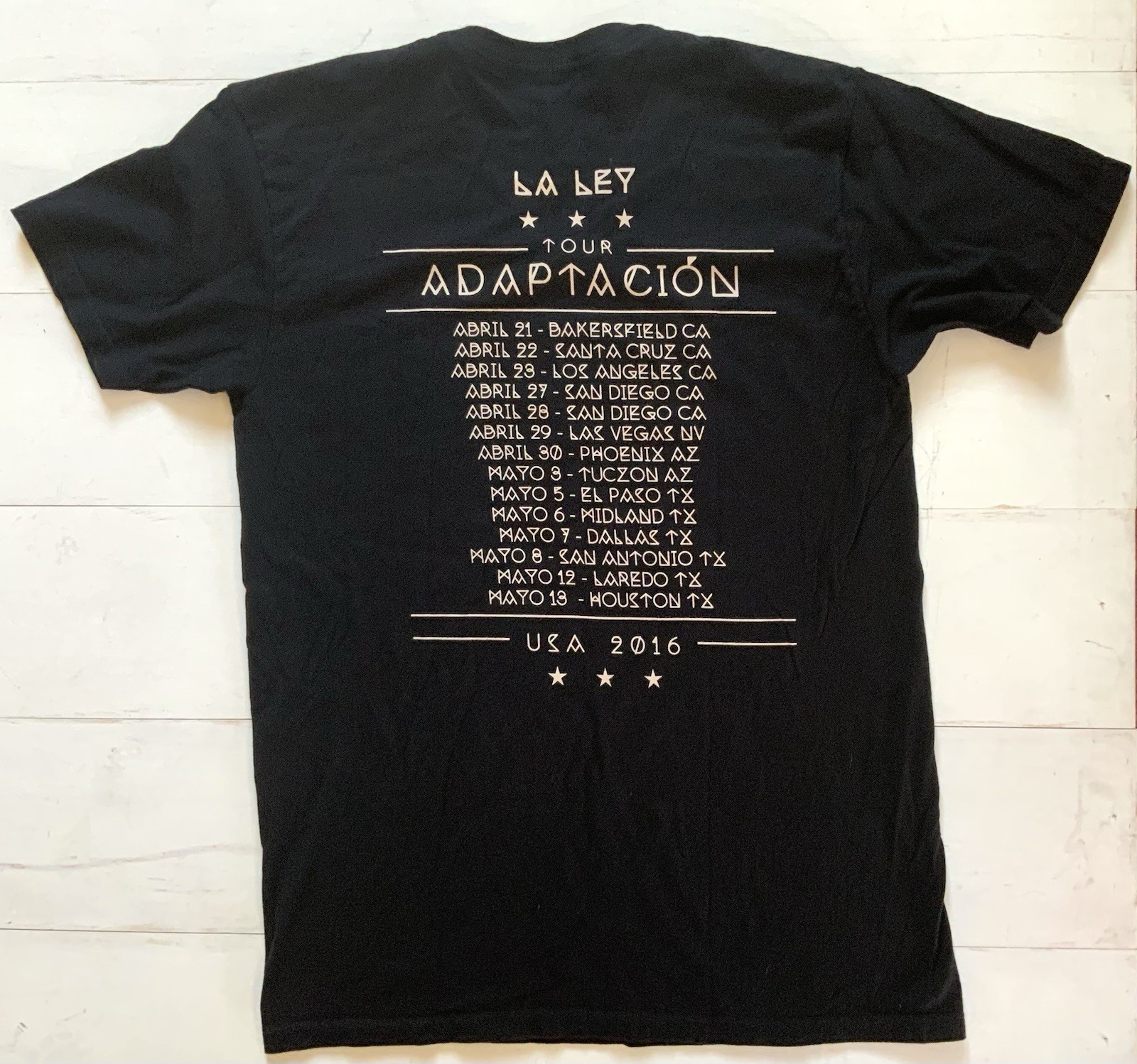 La Ley Banda de Rock T-Shirt 2016 USA Tour V Neck Men's Size Small Black Cotton gallery